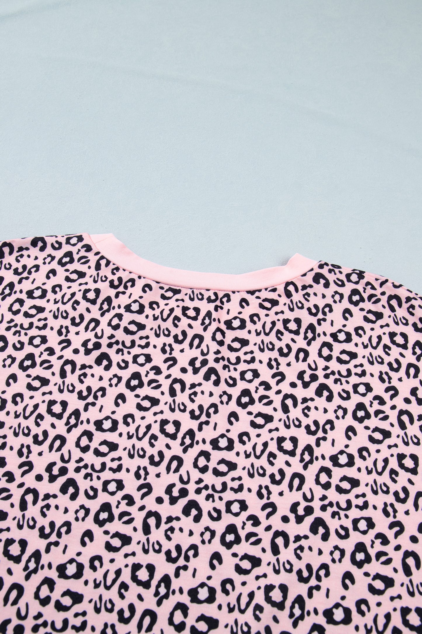 Pink Leopard Striped Contrast Patchwork Plus Size Tee-Plus Size/Plus Size Tops/Plus Size Tops & Tees-[Adult]-[Female]-2022 Online Blue Zone Planet