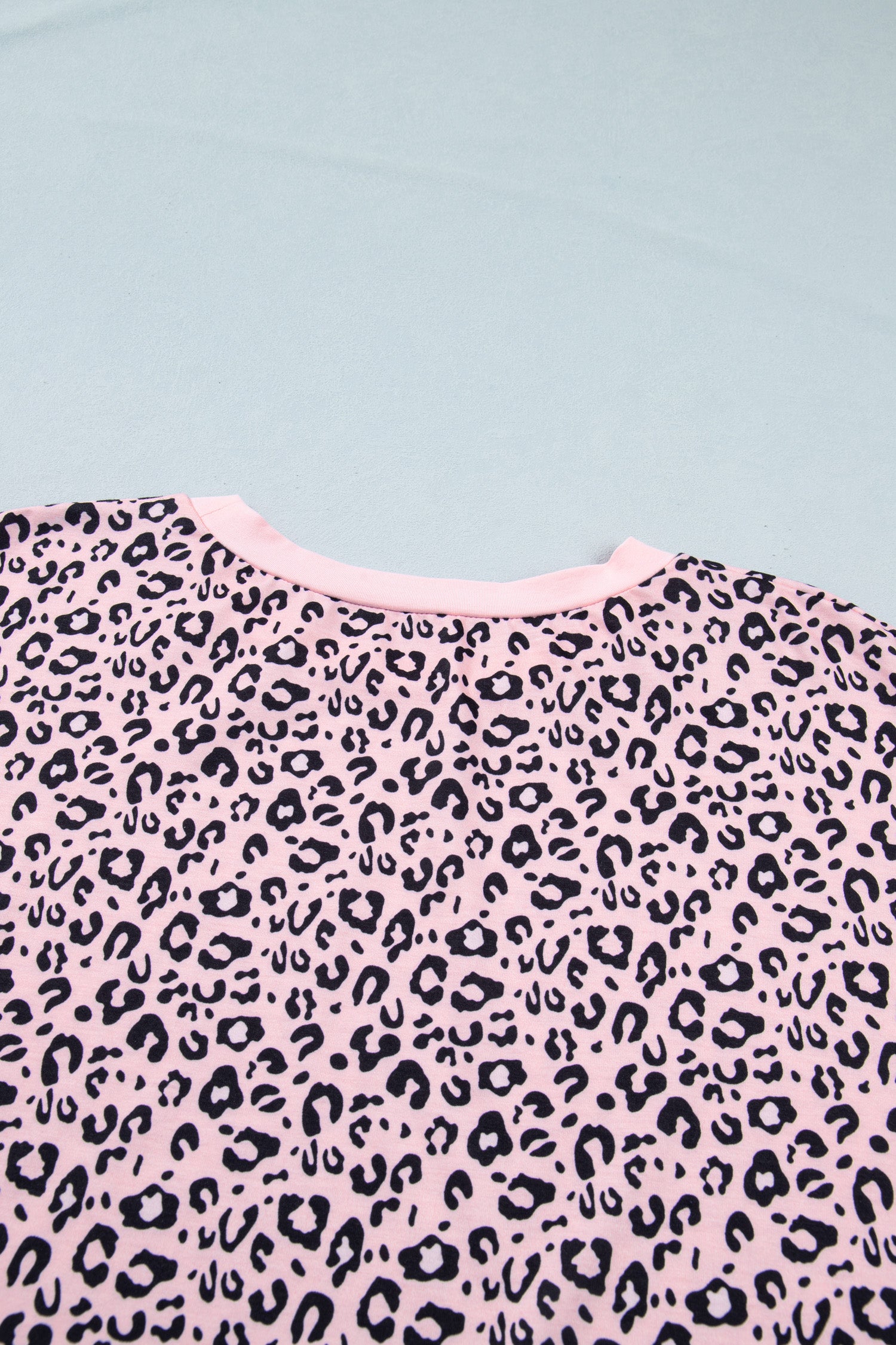 Pink Leopard Striped Contrast Patchwork Plus Size Tee-Plus Size/Plus Size Tops/Plus Size Tops & Tees-[Adult]-[Female]-2022 Online Blue Zone Planet