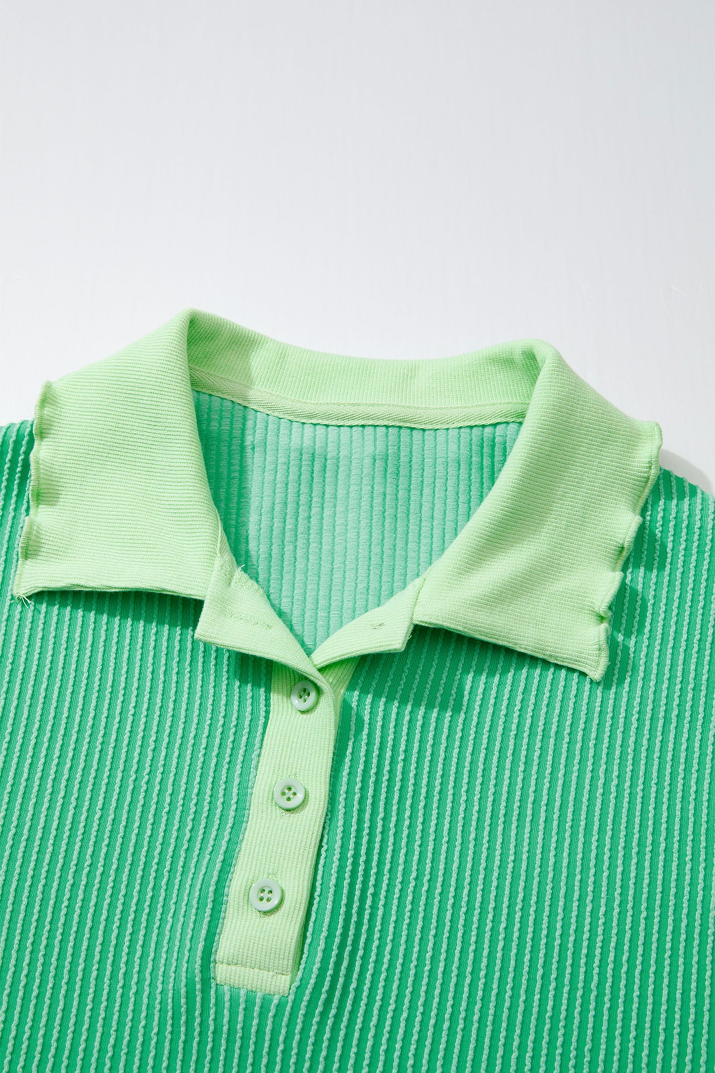 Mint Green Oversize Twist Ribbed Polo T Shirt Dress-TOPS / DRESSES-[Adult]-[Female]-2022 Online Blue Zone Planet