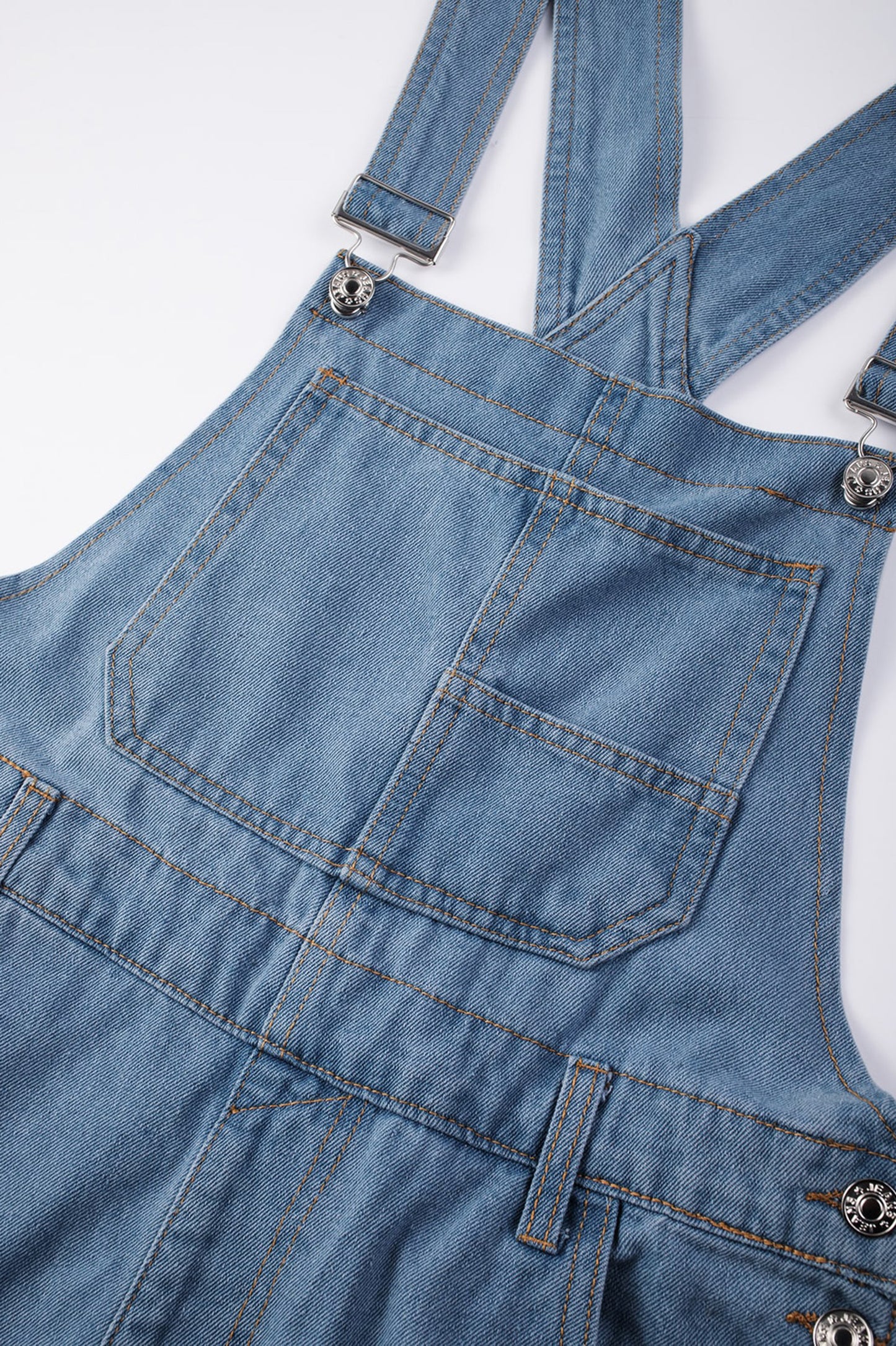 Dark Blue Retro Bib Pocket Buckle Straps Casual Denim Jumpsuit-Bottoms/Jumpsuits & Rompers-[Adult]-[Female]-2022 Online Blue Zone Planet