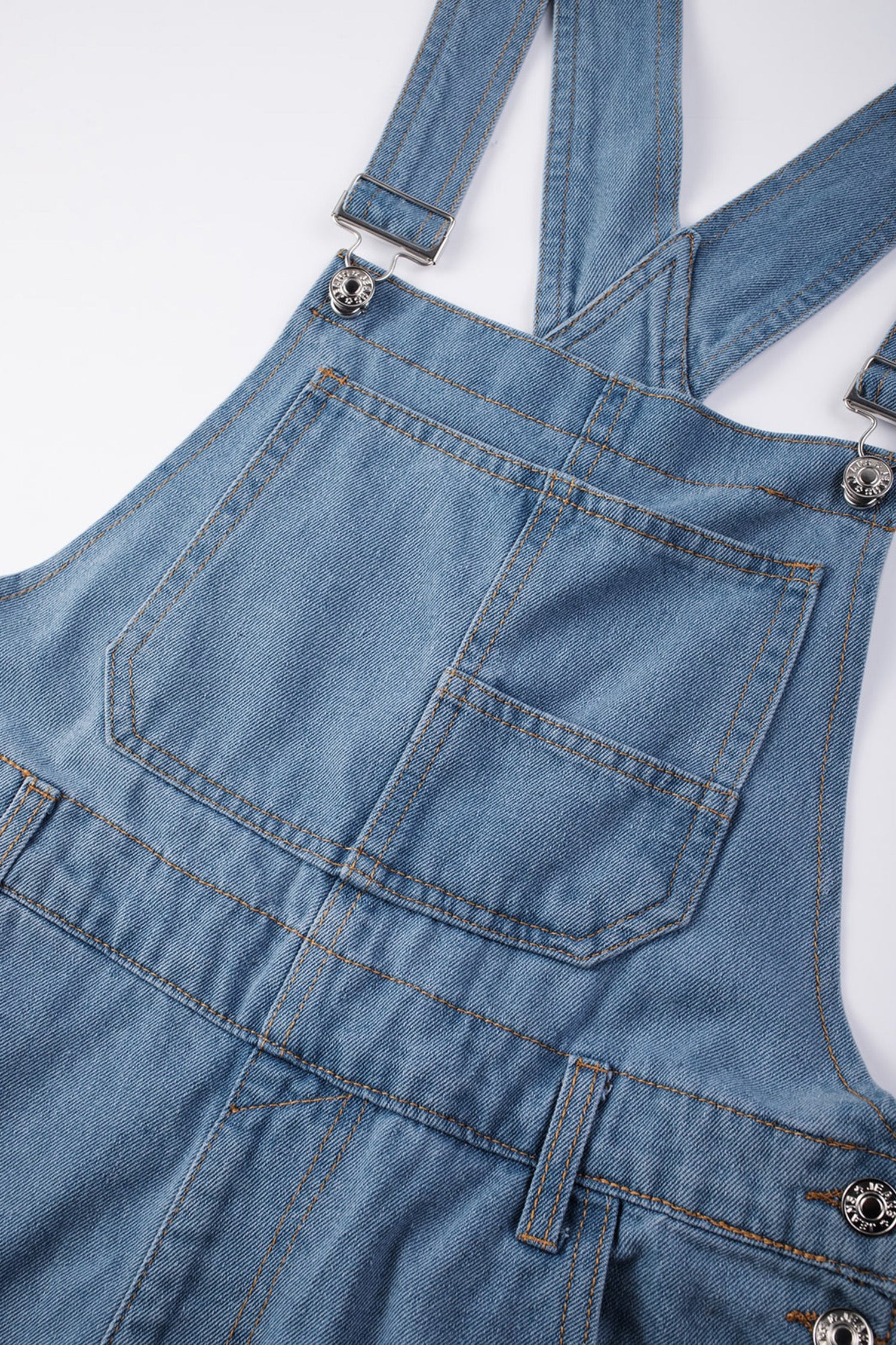 Dark Blue Retro Bib Pocket Buckle Straps Casual Denim Jumpsuit-Bottoms/Jumpsuits & Rompers-[Adult]-[Female]-2022 Online Blue Zone Planet