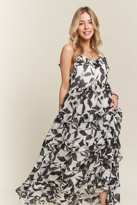 ADORA Ruffled Tiered Scoop Neck Cami Dress-TOPS / DRESSES-[Adult]-[Female]-2022 Online Blue Zone Planet