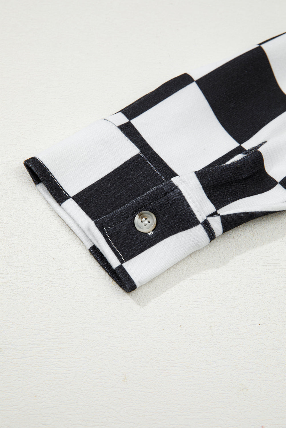 Black Checkerboard Flap Pocket Button Front Shacket-Outerwear/Plaid Shackets-[Adult]-[Female]-2022 Online Blue Zone Planet