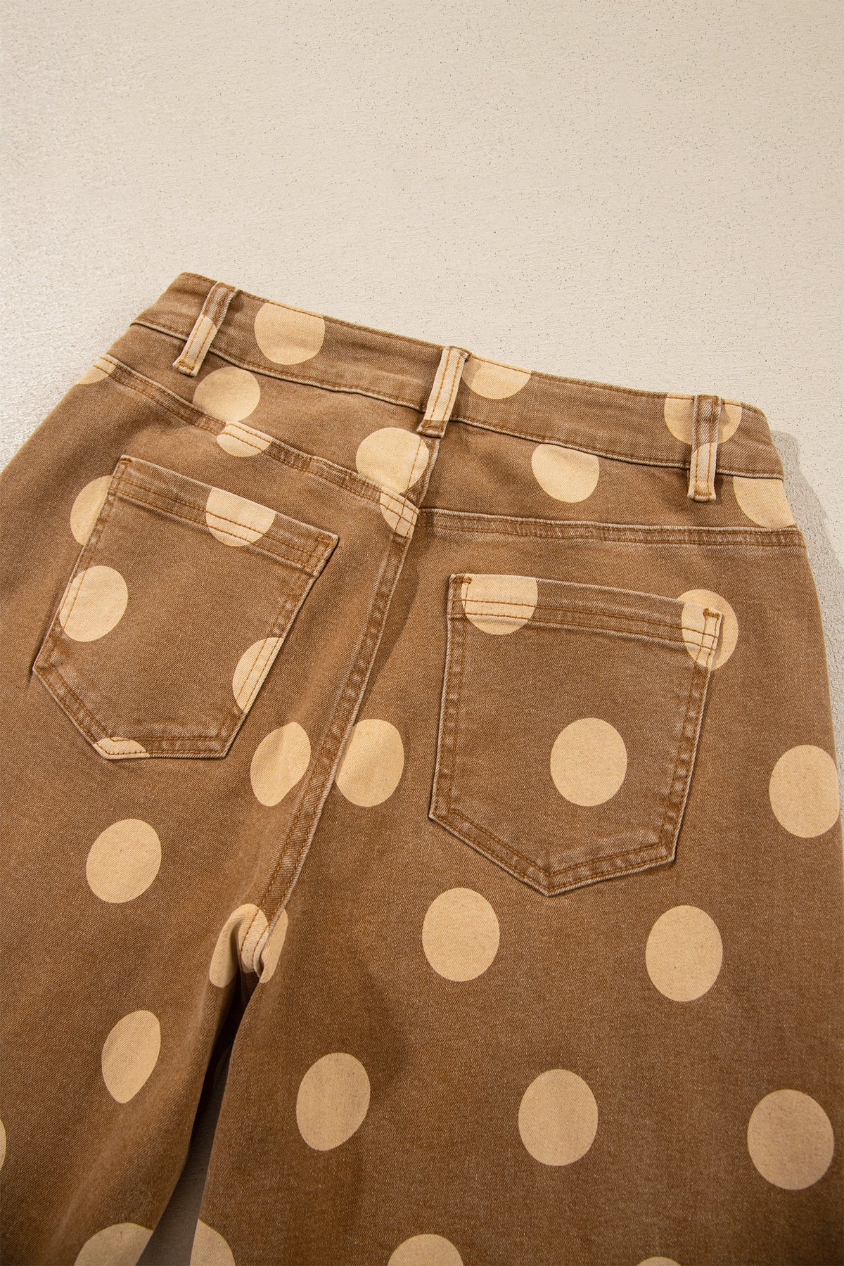 Sky Blue Polka Dot Ankle-Length Metal Button Casual Jeans-Bottoms/Jeans-[Adult]-[Female]-2022 Online Blue Zone Planet