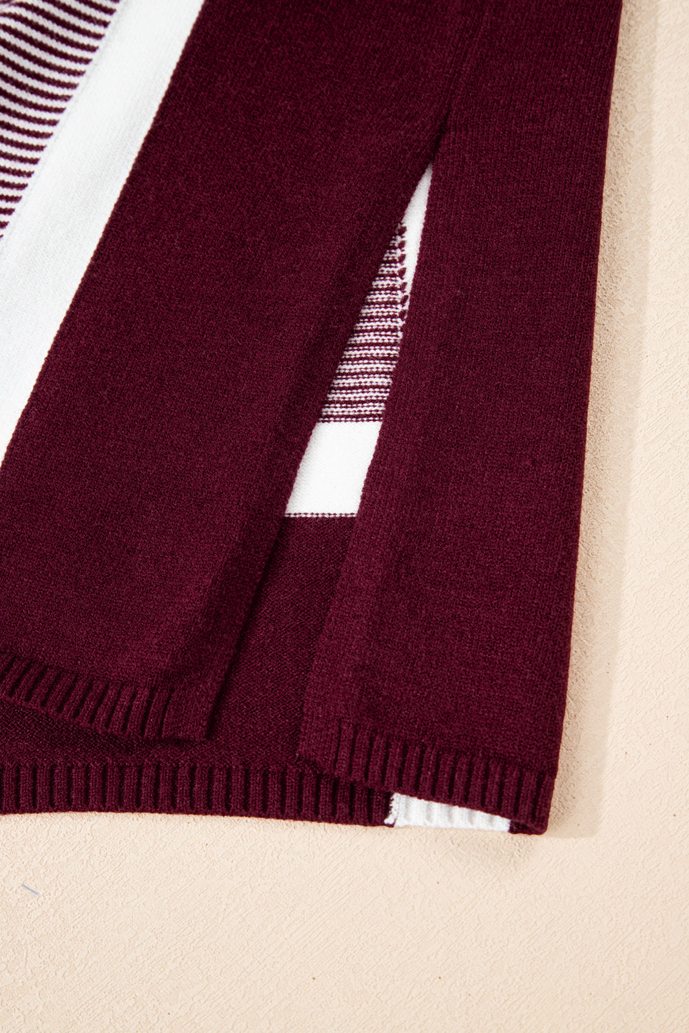 Green Stripe Color Block Patchwork Dolman Oversize Tunic Sweater-Sweaters & Cardigans/Sweaters-[Adult]-[Female]-2022 Online Blue Zone Planet