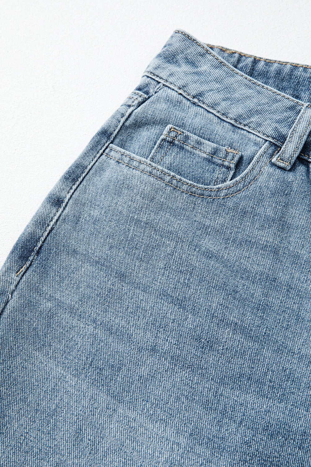 Dusk Blue Embroidered Cropped Wide Leg High Waist Jeans-Bottoms/Jeans-[Adult]-[Female]-2022 Online Blue Zone Planet