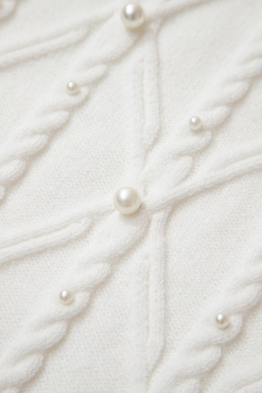 White Pearled High Neck Textured Knit Sweater Vest-TOPS / DRESSES-[Adult]-[Female]-2022 Online Blue Zone Planet