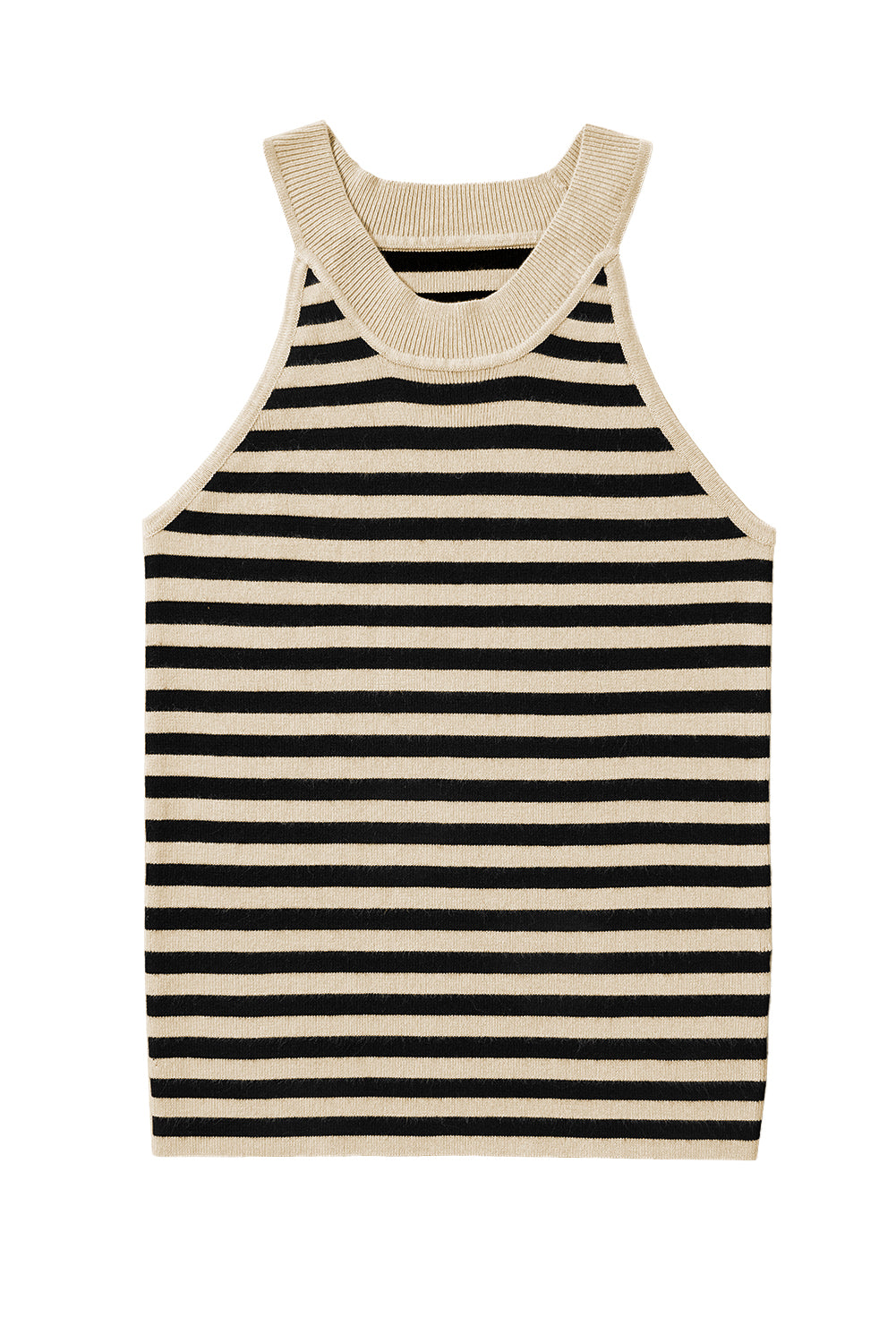 Blue Zone Planet | Black Stripe Crew Neck Slim Fit Sweater Vest-Sweaters-[Adult]-[Female]-2022 Online Blue Zone Planet