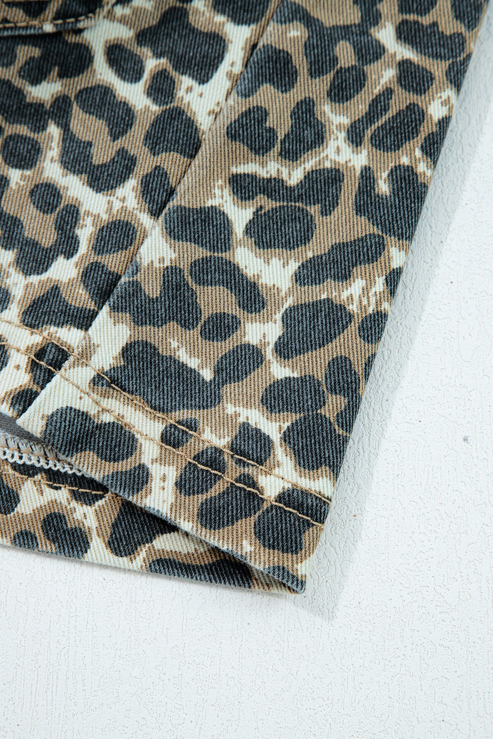 Gray Leopard Print Pocketed Loose Fit Denim Overall Dress-TOPS / DRESSES-[Adult]-[Female]-2022 Online Blue Zone Planet