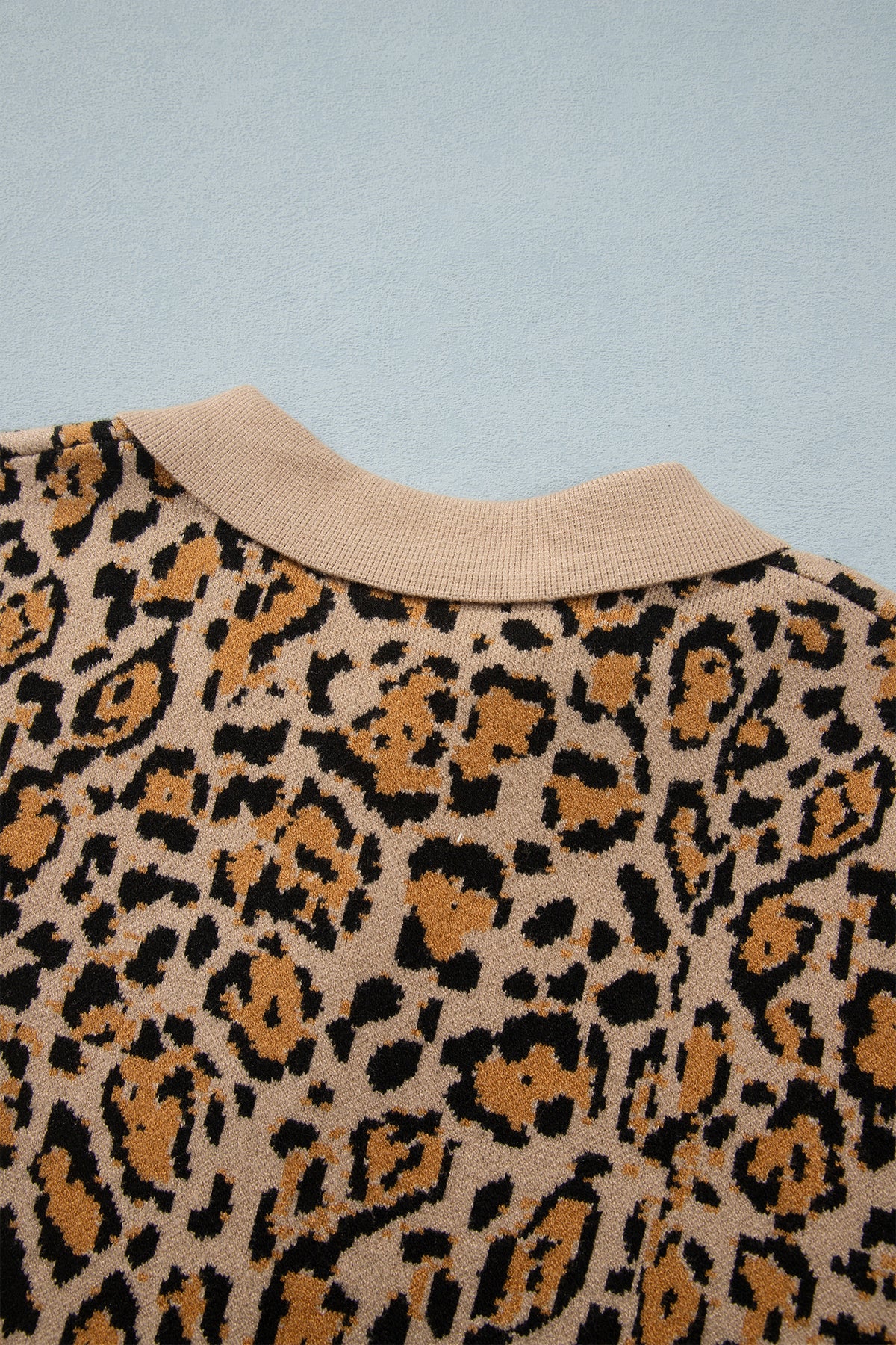 Brown Leopard Print Button-Up Cardigan Long Sleeve Cardigans-Sweaters & Cardigans/Cardigans-[Adult]-[Female]-2022 Online Blue Zone Planet