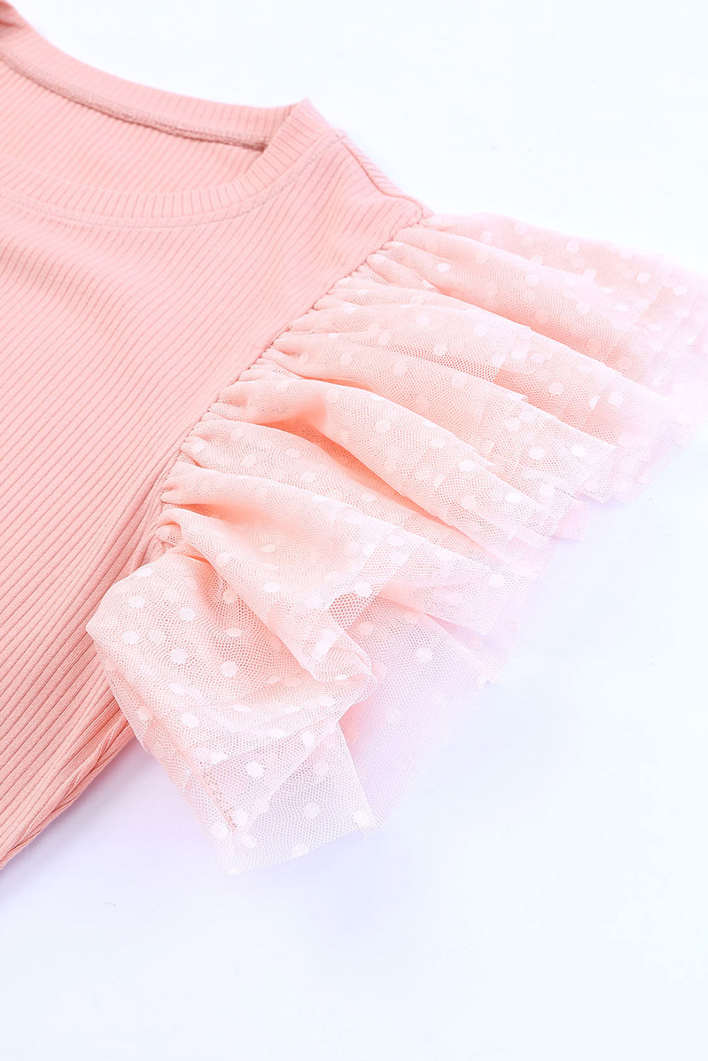Ruffled Round Neck Cap Sleeve Blouse-TOPS / DRESSES-[Adult]-[Female]-2022 Online Blue Zone Planet