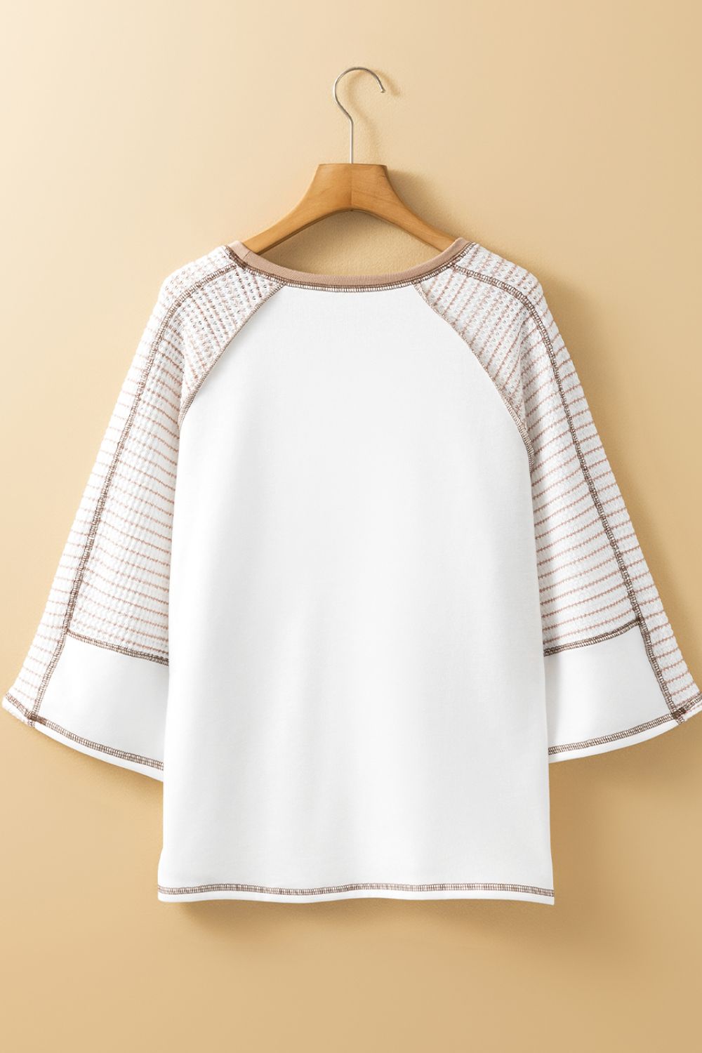 Striped Round Neck Raglan Sleeve Top-TOPS / DRESSES-[Adult]-[Female]-2022 Online Blue Zone Planet