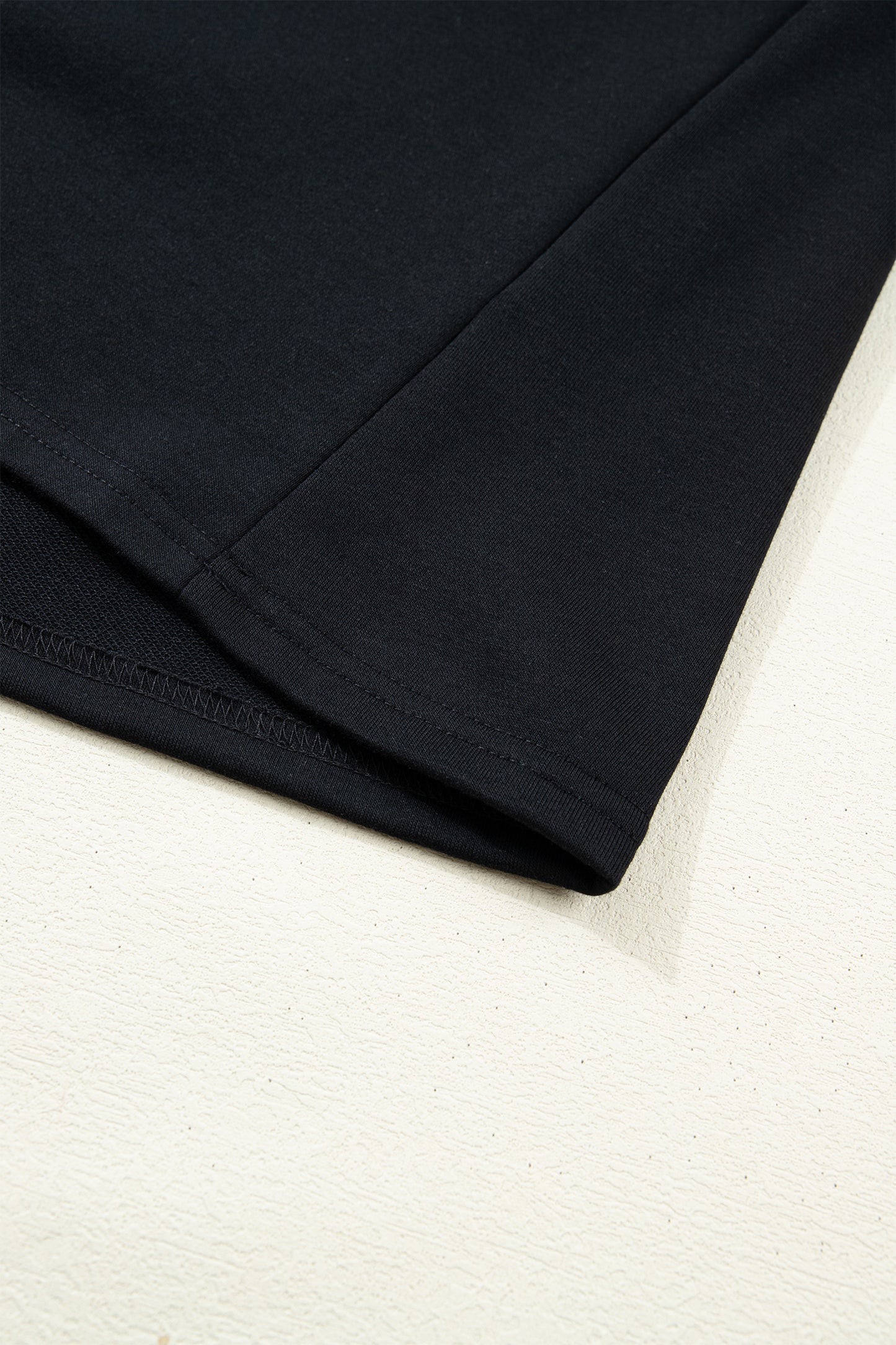 Black Solid Color Dropped Shoulder Long Sleeve Top-Tops/Long Sleeve Tops-[Adult]-[Female]-2022 Online Blue Zone Planet
