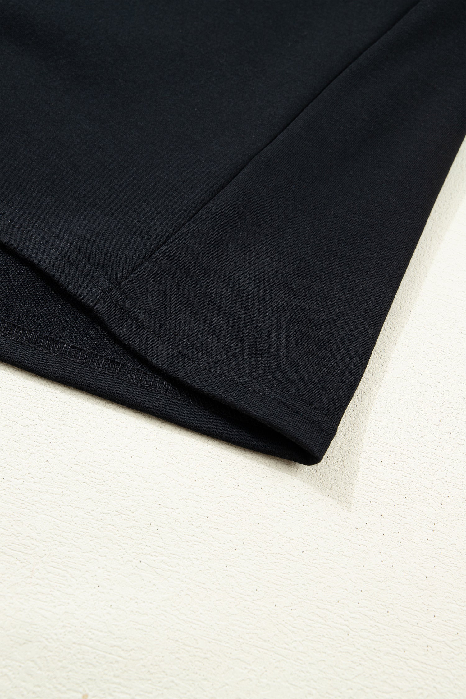 Black Solid Color Dropped Shoulder Long Sleeve Top-Tops/Long Sleeve Tops-[Adult]-[Female]-2022 Online Blue Zone Planet