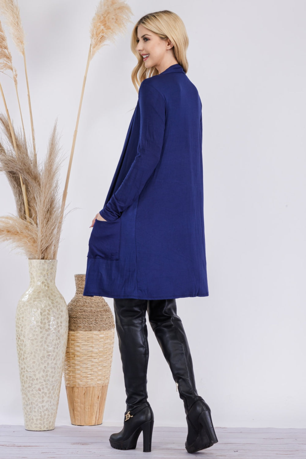 Blue Zone Planet | Celeste Full Size Open Front Cardigan with Pockets-TOPS / DRESSES-[Adult]-[Female]-2022 Online Blue Zone Planet