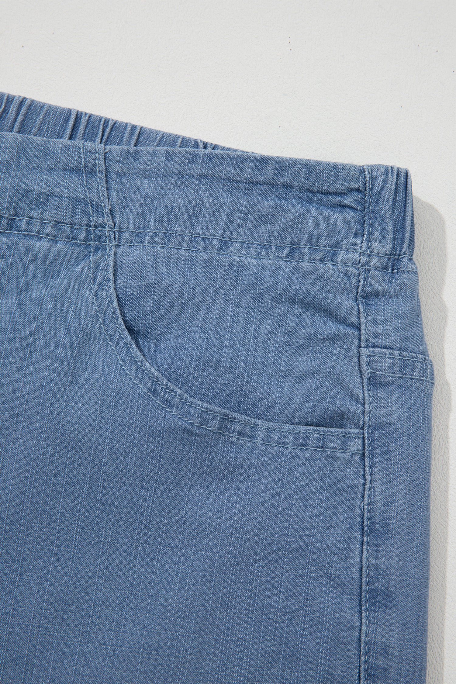 Light Blue Ruffle Hem Wide Leg Full Length Plus Size Jeans-Plus Size/Plus Size Bottoms-[Adult]-[Female]-2022 Online Blue Zone Planet