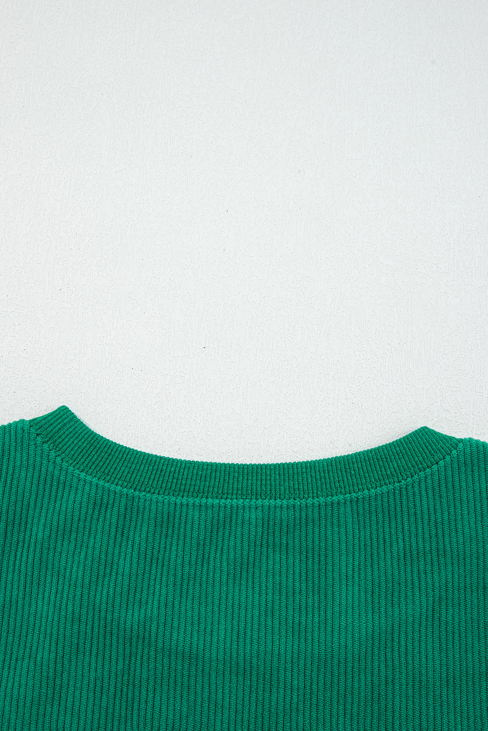 Dark Green Merry Little Thing Corded Letter Graphic Ribbed Loose Sweatshirt-Tops/Sweatshirts & Hoodies-[Adult]-[Female]-2022 Online Blue Zone Planet