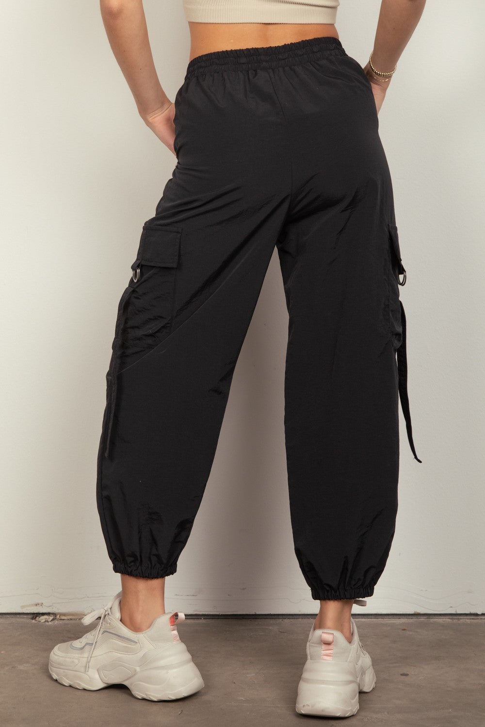 Blue Zone Planet | VERY J Elastic Waist Woven Cargo Pants-TOPS / DRESSES-[Adult]-[Female]-2022 Online Blue Zone Planet