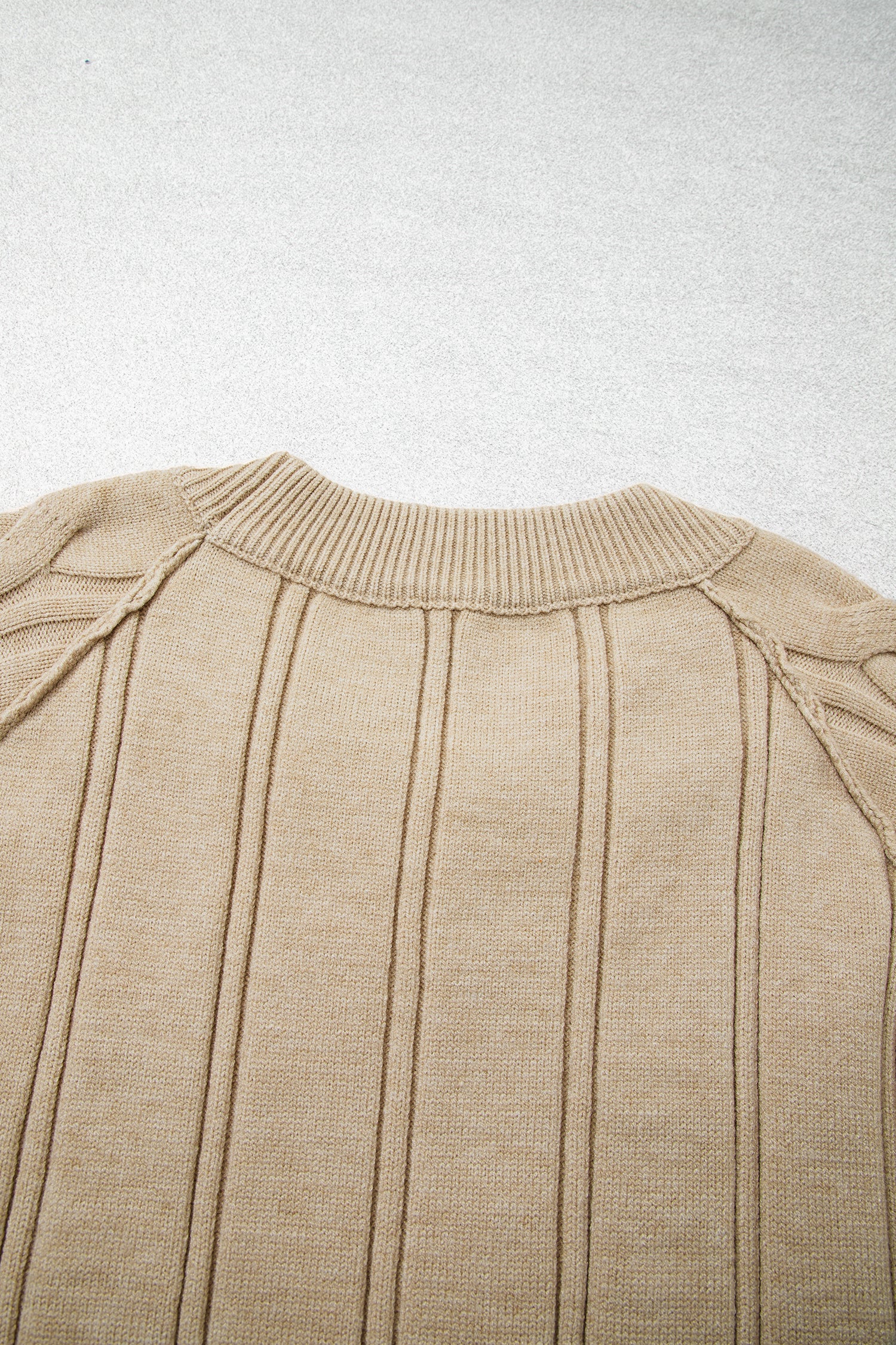 Parchment Oversized Cable Knit Long Sleeve Round Neck Tunic Length Plus Size Sweater-TOPS / DRESSES-[Adult]-[Female]-2022 Online Blue Zone Planet