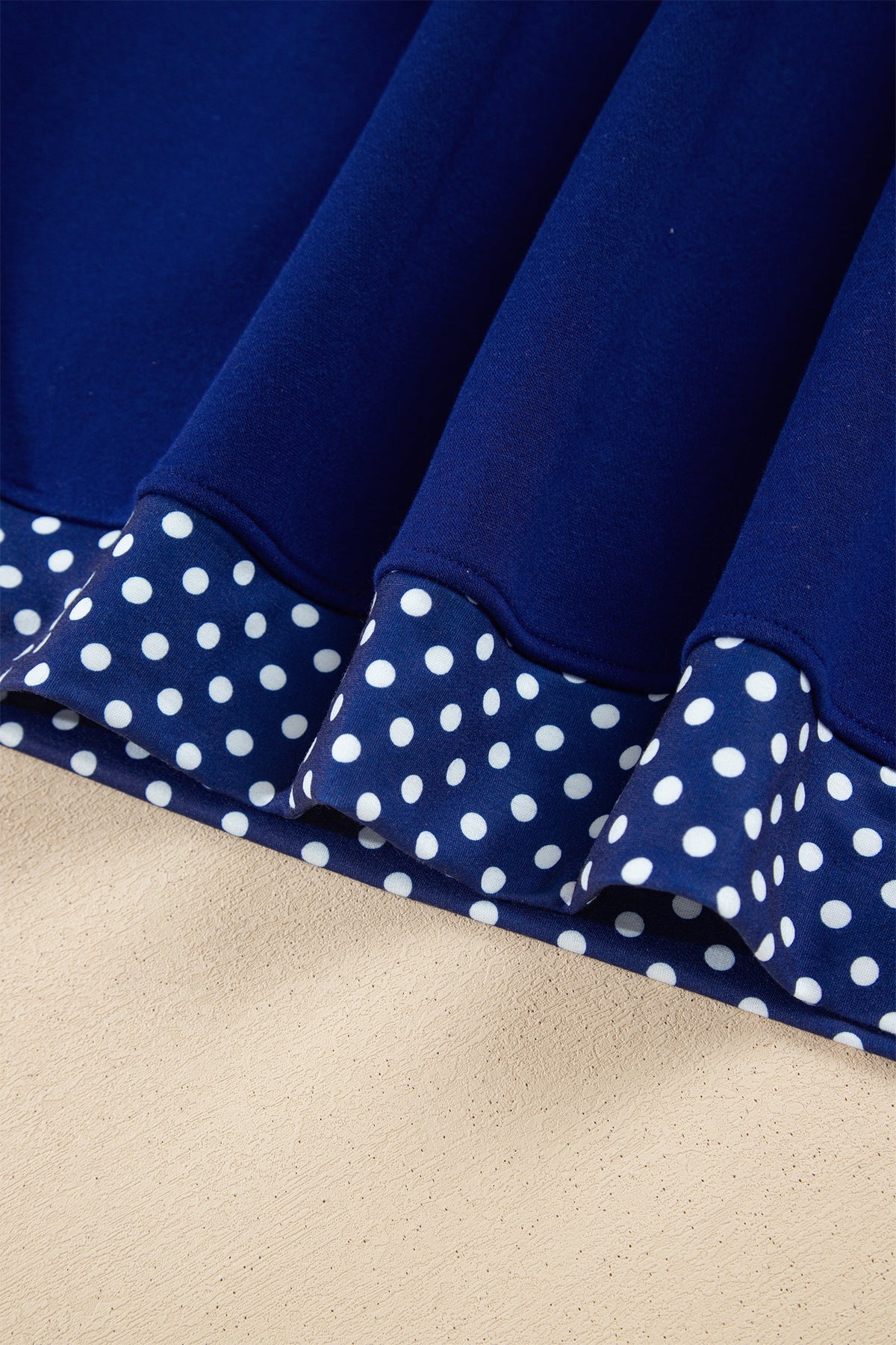 Dirty blue Colorblock Polka Dot Contrast Trim Oversized Sweatshirt-Tops/Sweatshirts & Hoodies-[Adult]-[Female]-2022 Online Blue Zone Planet