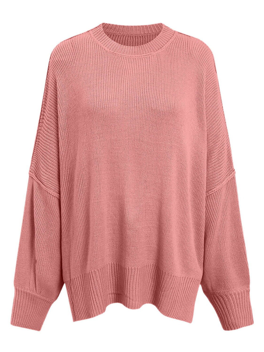 Round Neck Long Sleeve Sweater-TOPS / DRESSES-[Adult]-[Female]-2022 Online Blue Zone Planet