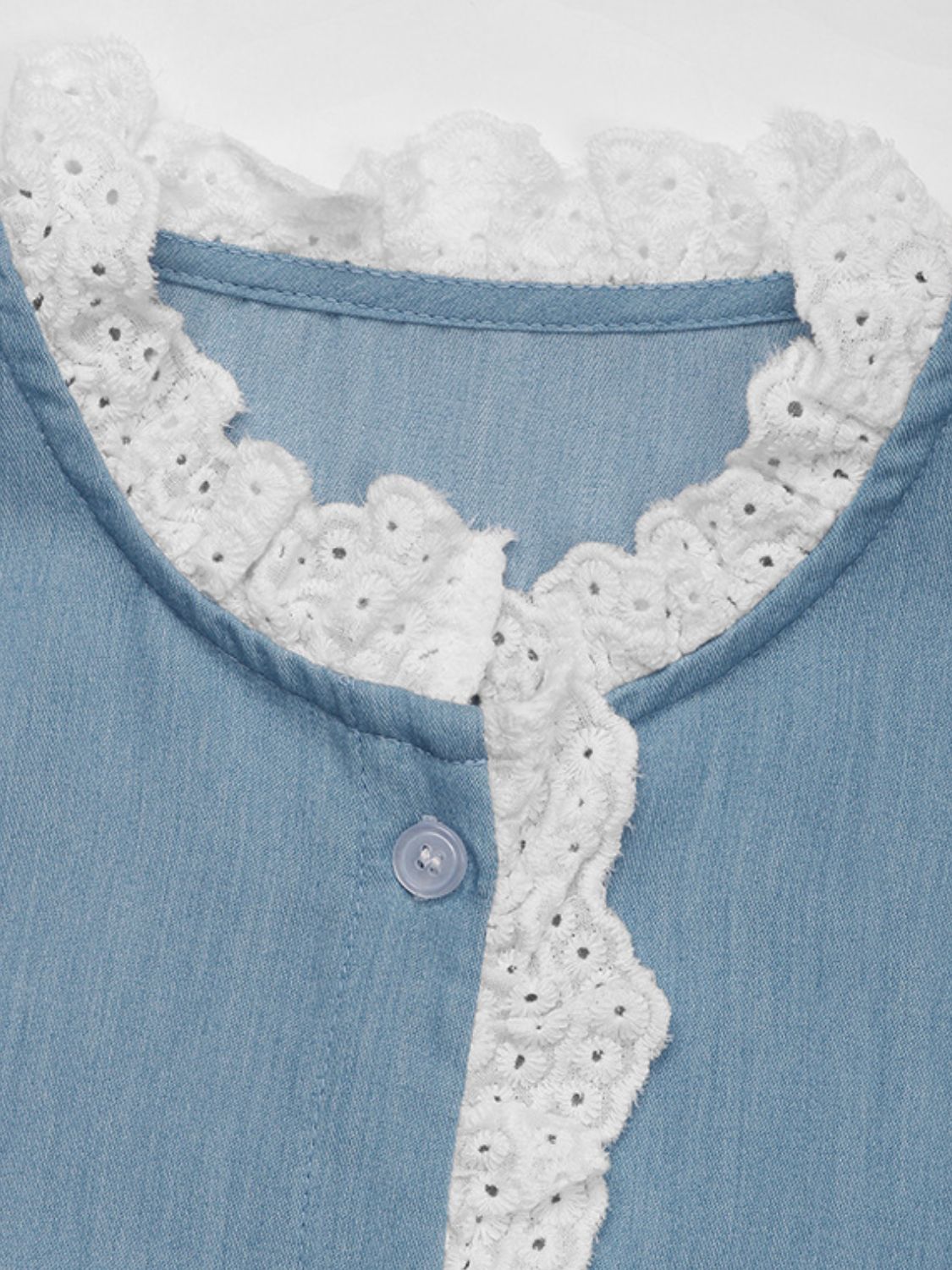 Perfee Lace Detail Button Down Long Sleeve Shirt-TOPS / DRESSES-[Adult]-[Female]-2022 Online Blue Zone Planet