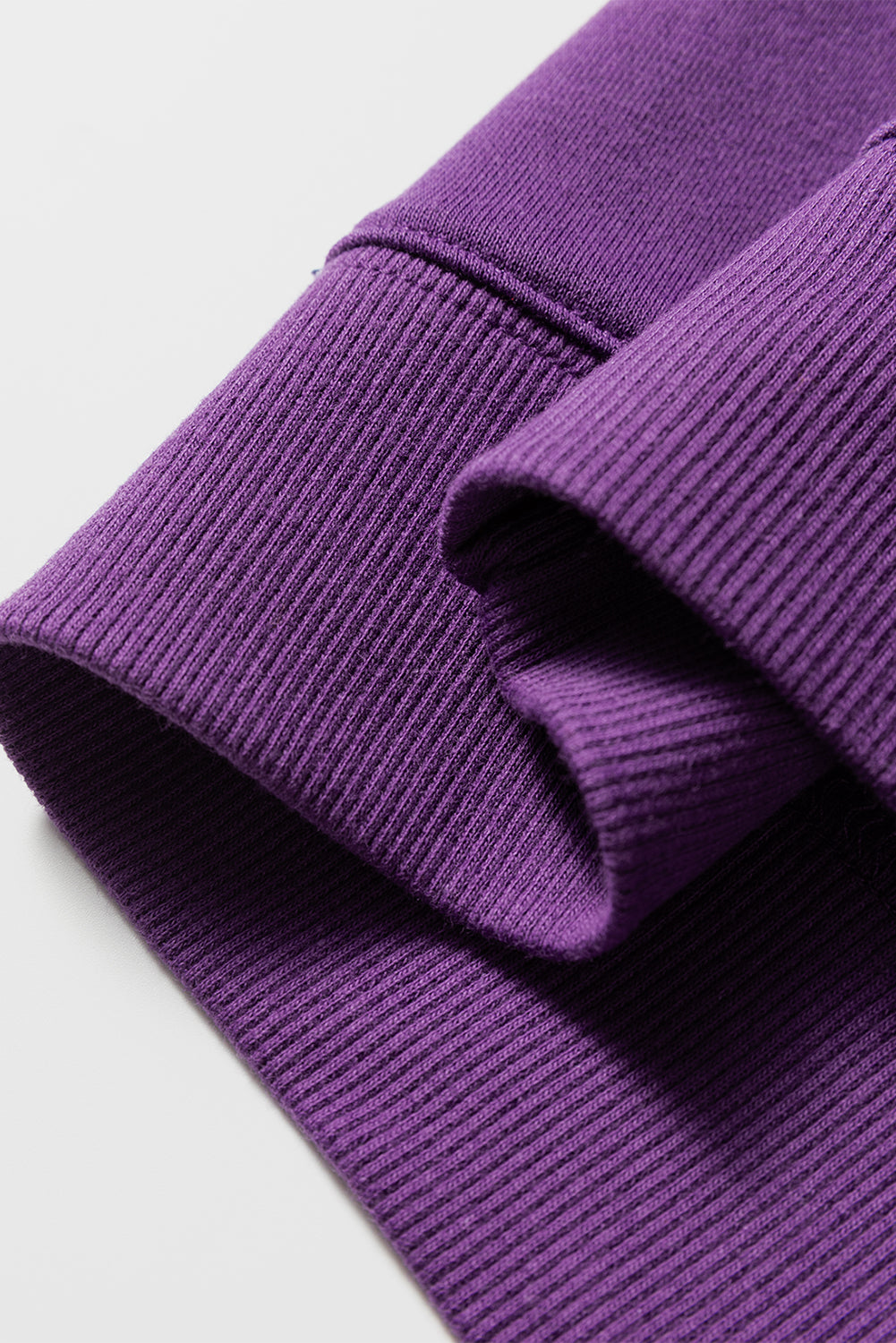 Tillandsia Purple Varsity Striped Detail Drop Shoulder Oversized Sweatshirt-Tops/Sweatshirts & Hoodies-[Adult]-[Female]-2022 Online Blue Zone Planet