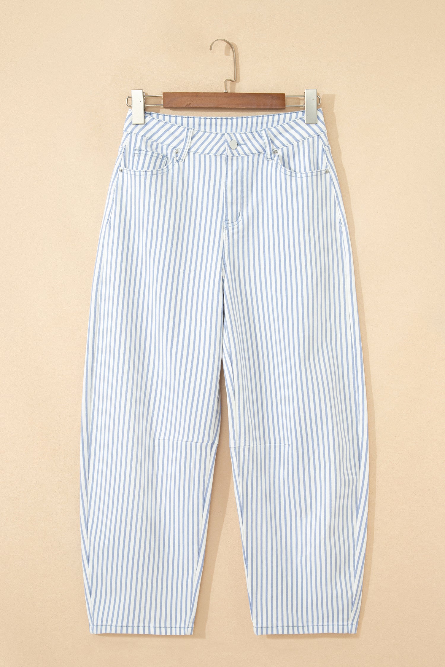 Brown Stripe Casual Barrel Jeans-Bottoms/Jeans-[Adult]-[Female]-2022 Online Blue Zone Planet
