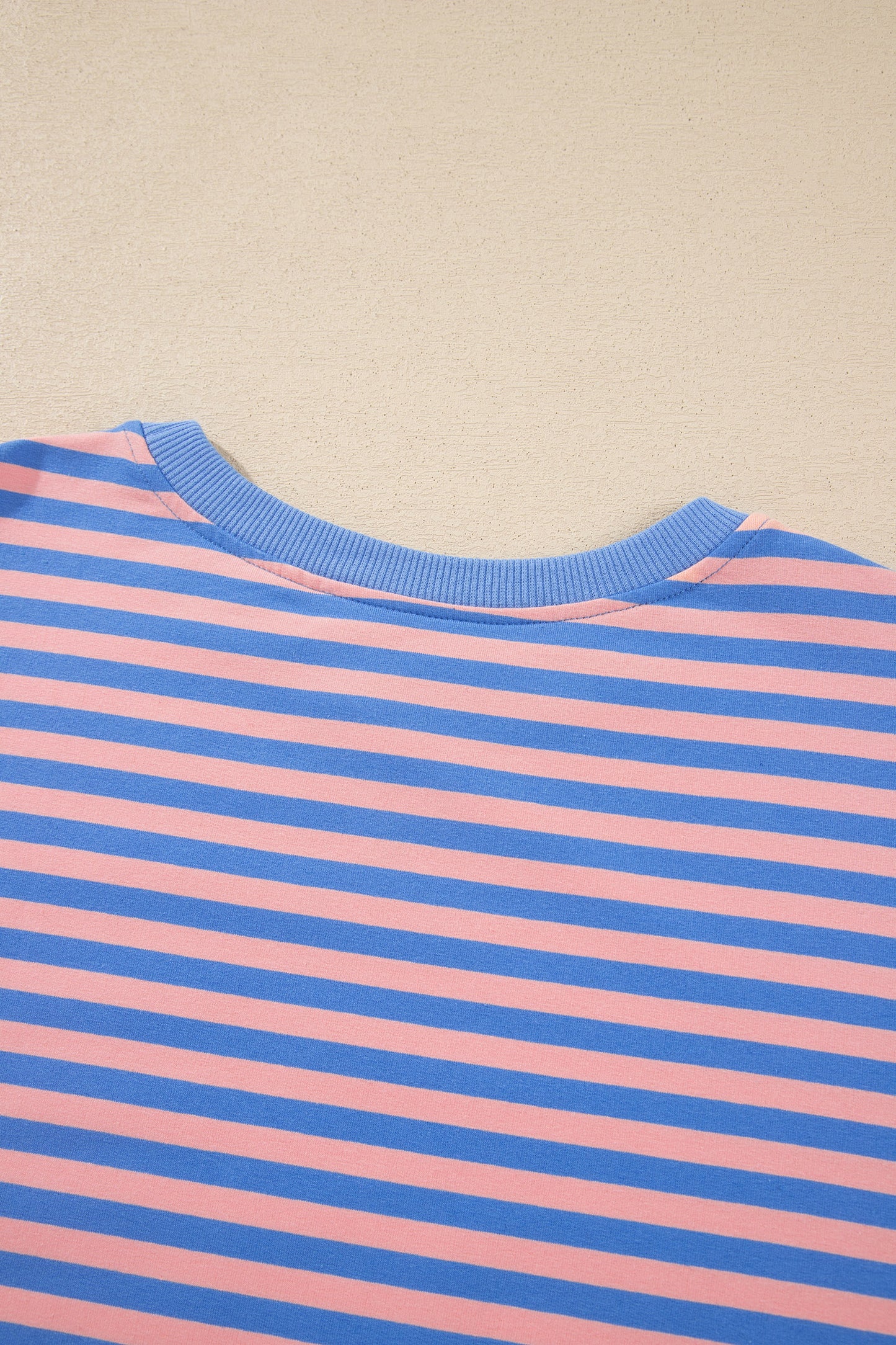 Blue Stripe Long Sleeve Relaxed Pullover Drawstring Mini Skort 2pcs Set-Two Piece Sets/Two Piece Dresses-[Adult]-[Female]-2022 Online Blue Zone Planet