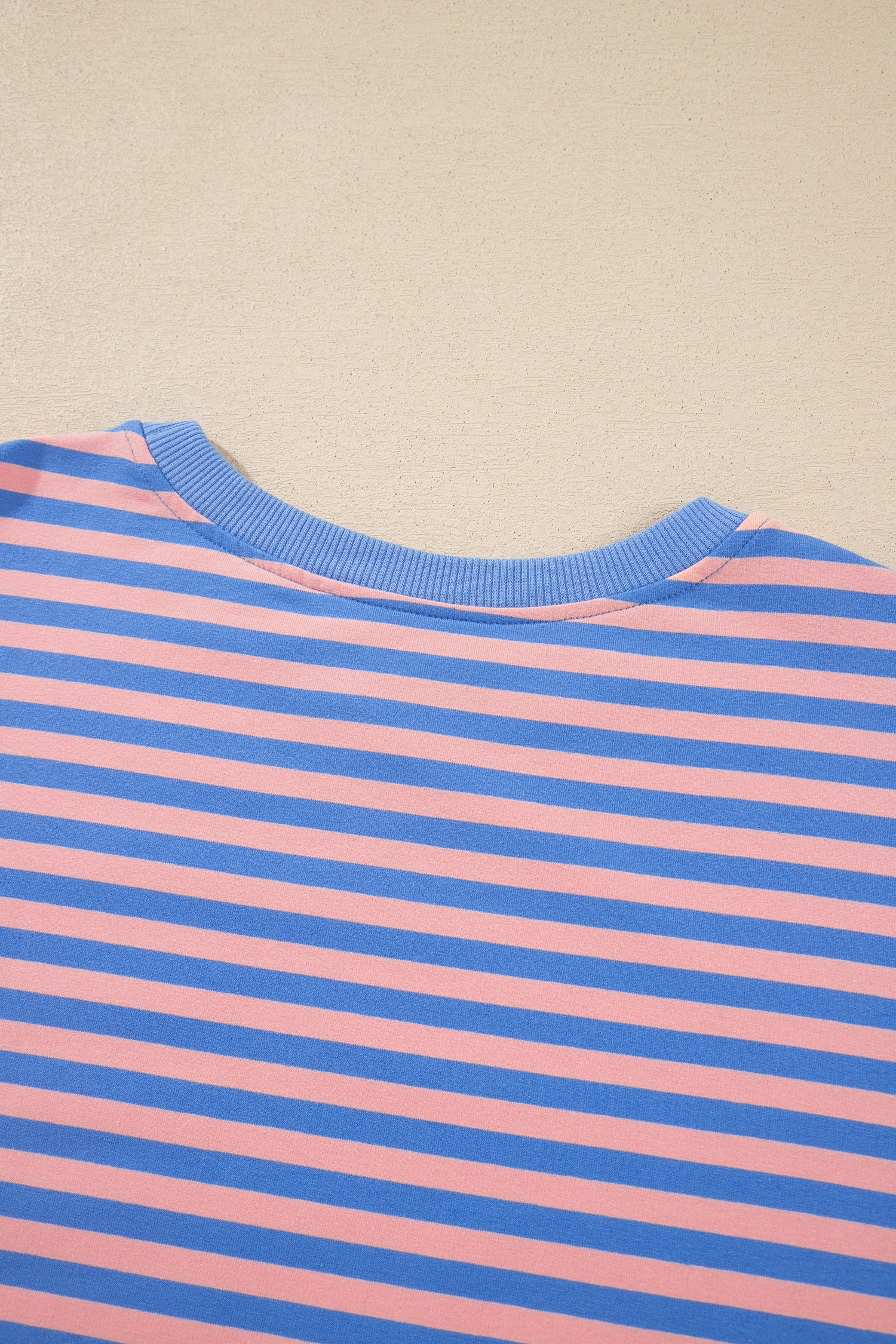 Blue Stripe Long Sleeve Relaxed Pullover Drawstring Mini Skort 2pcs Set-Two Piece Sets/Two Piece Dresses-[Adult]-[Female]-2022 Online Blue Zone Planet