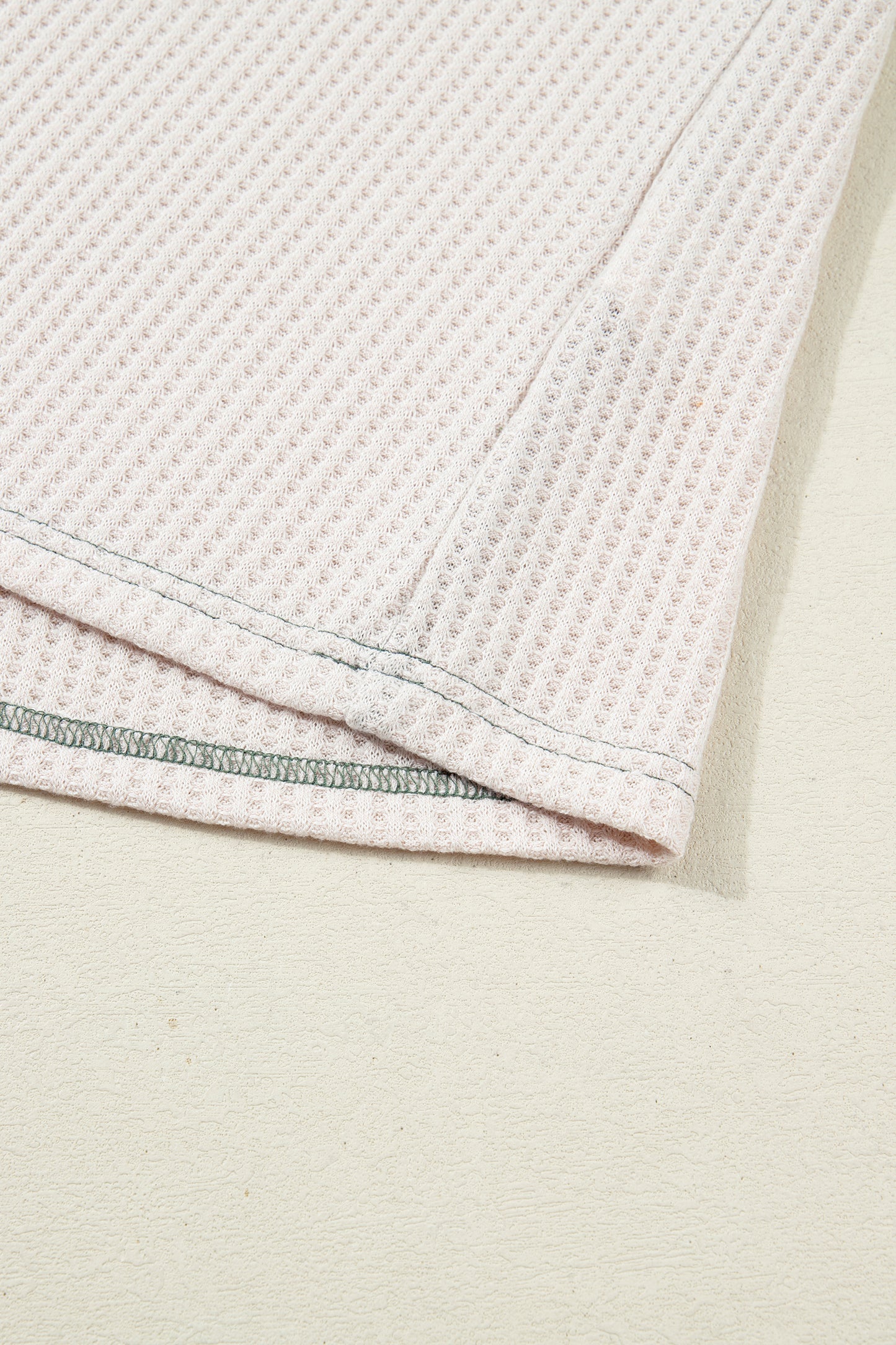 Mist Green Plus Size Waffled Color Block Long Sleeve Top-Plus Size/Plus Size Tops/Plus Size Long Sleeve Tops-[Adult]-[Female]-2022 Online Blue Zone Planet