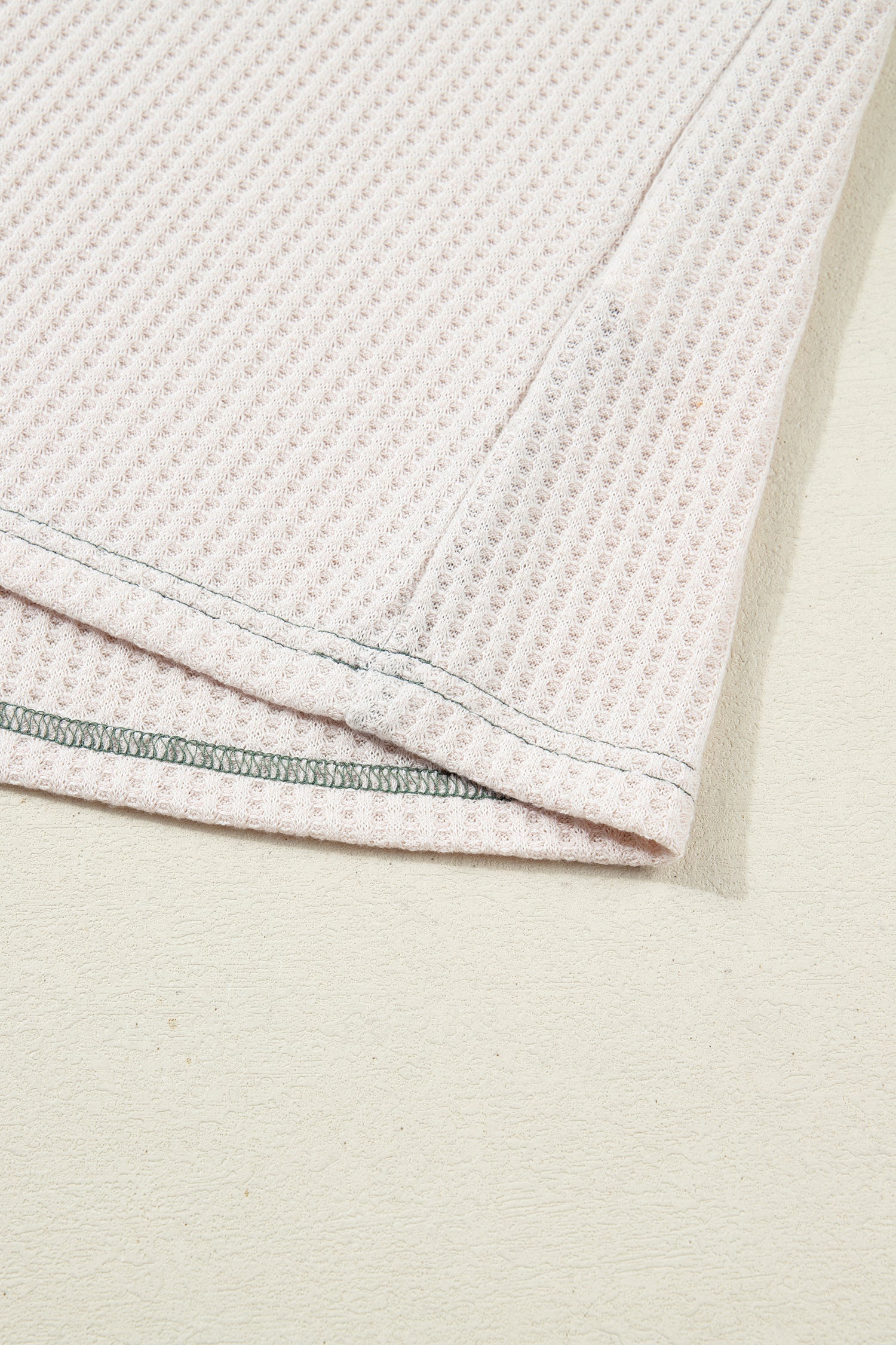 Mist Green Plus Size Waffled Color Block Long Sleeve Top-Plus Size/Plus Size Tops/Plus Size Long Sleeve Tops-[Adult]-[Female]-2022 Online Blue Zone Planet