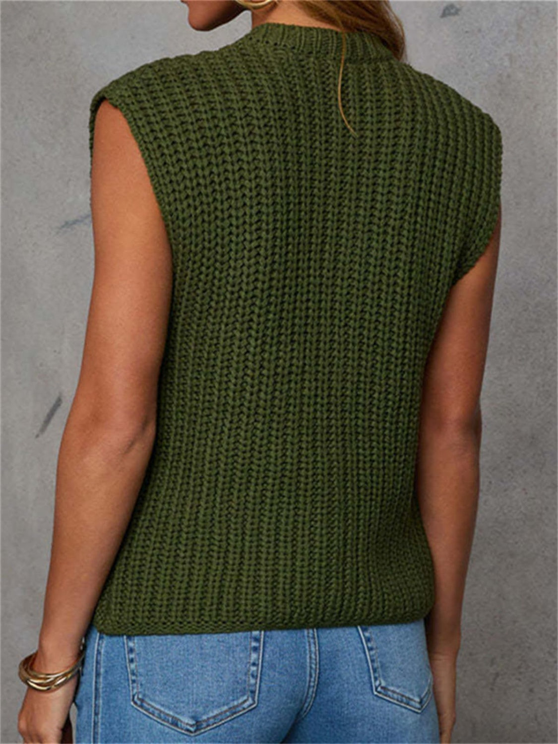 Button Down Sweater Vest with Pockets-TOPS / DRESSES-[Adult]-[Female]-2022 Online Blue Zone Planet