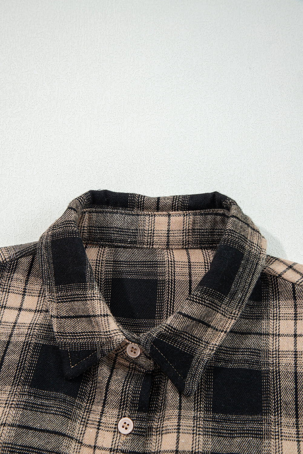 Multicolour Retro Plaid Double Flap Pocket Brushed Shacket-Outerwear/Plaid Shackets-[Adult]-[Female]-2022 Online Blue Zone Planet