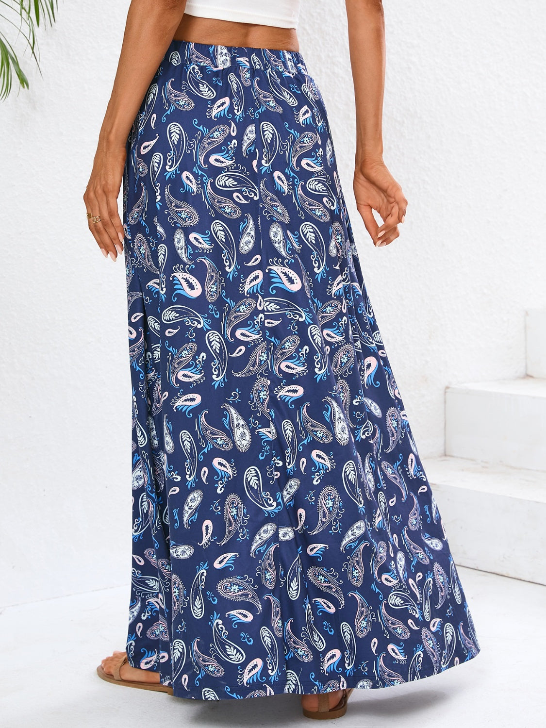 Printed Maxi Skirt-BOTTOMS SIZES SMALL MEDIUM LARGE-[Adult]-[Female]-2022 Online Blue Zone Planet