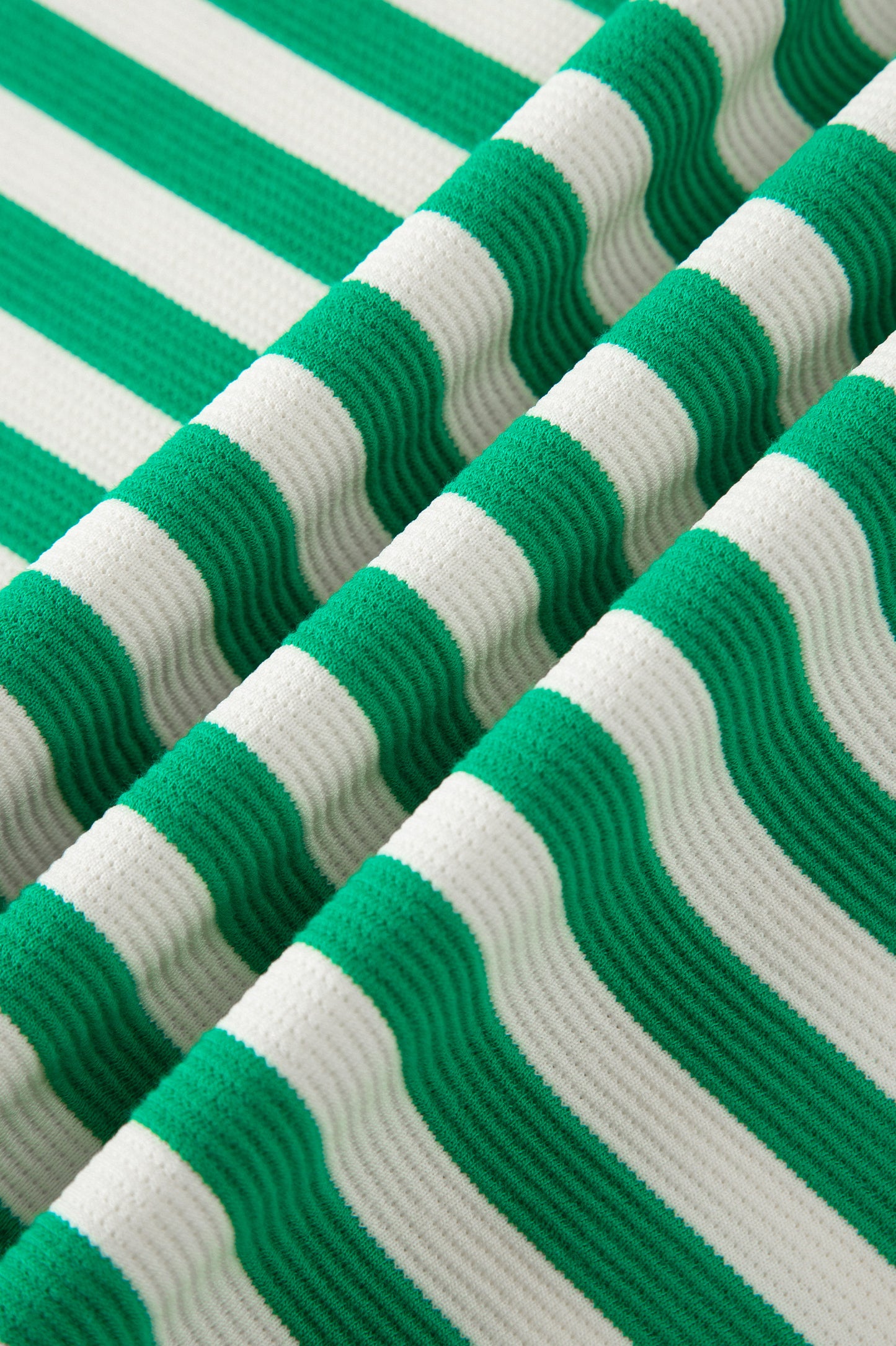 Bright Green Textured Stripe Print Contrast Trim Zip Collar Sleeveless 2pcs Skort Set-Two Piece Sets/Two Piece Dresses-[Adult]-[Female]-2022 Online Blue Zone Planet