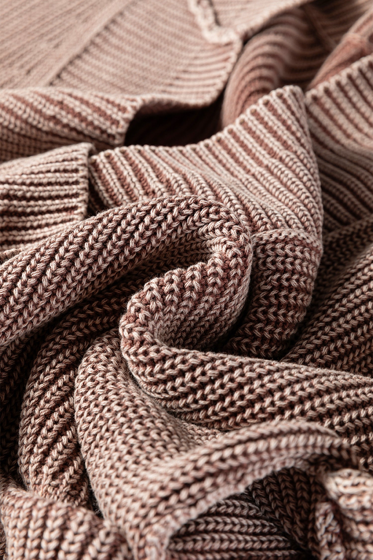 Chestnut Mineral Wash Exposed Seam Patchwork Knit Open Sweater Cardigan-TOPS / DRESSES-[Adult]-[Female]-2022 Online Blue Zone Planet