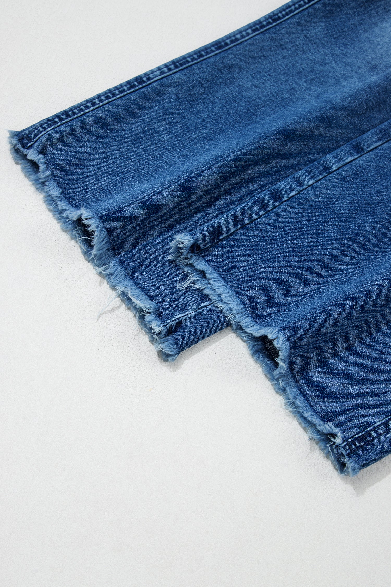 Sail Blue Frayed Cropped Straight Jeans-Bottoms/Jeans-[Adult]-[Female]-2022 Online Blue Zone Planet