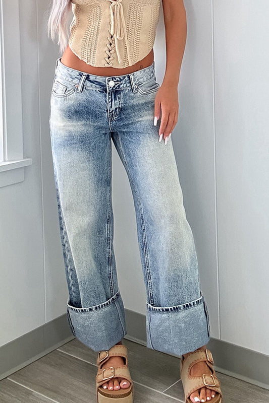 Blue Zone Planet | Washed Wide Leg Jeans with Pockets-BOTTOM SIZES SMALL MEDIUM LARGE-[Adult]-[Female]-Medium-4-2022 Online Blue Zone Planet