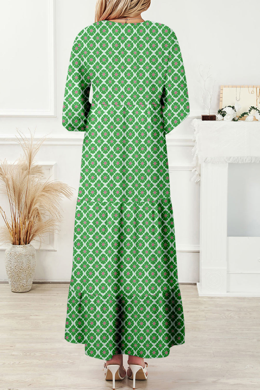 Multicolor Boho Printed Half Sleeve Maxi Dress-Dresses/Maxi Dresses-[Adult]-[Female]-2022 Online Blue Zone Planet