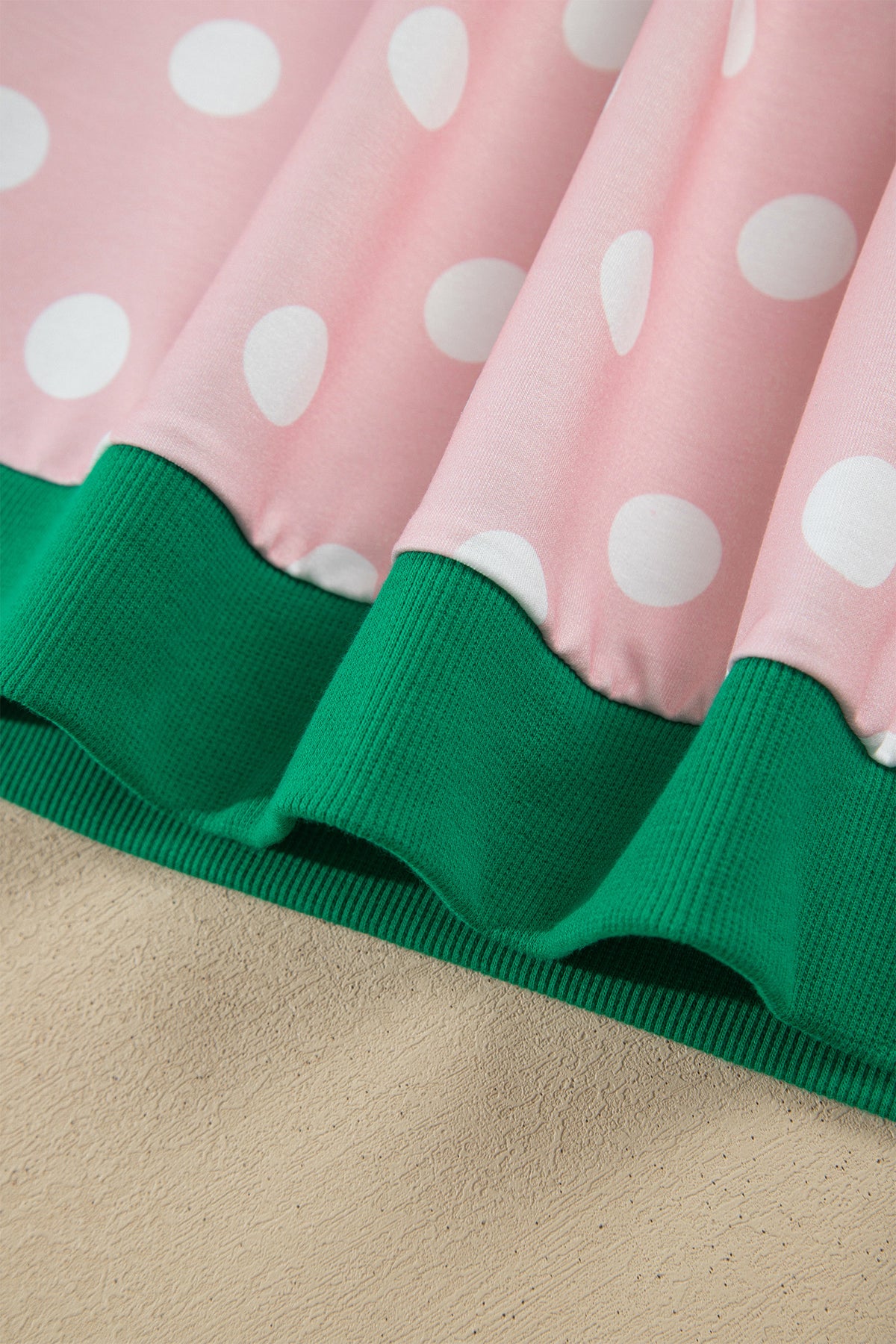 Pink Polka Dot Contrast Trim Long Sleeve Top Drawstring Shift Pants Set-Two Piece Sets/Pant Sets-[Adult]-[Female]-2022 Online Blue Zone Planet