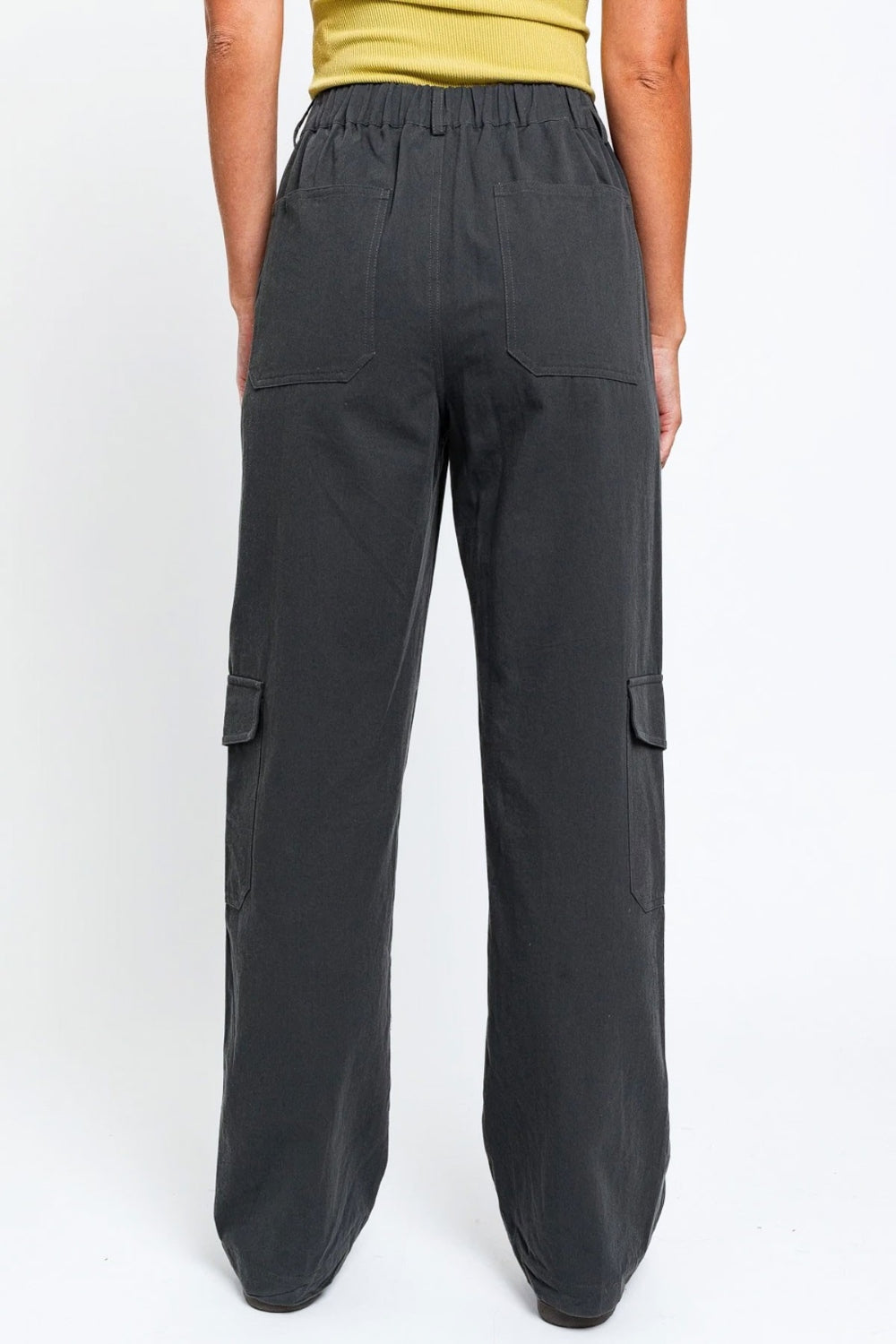 Blue Zone Planet | Le Lis High Waisted Wide Leg Cargo Pants with Pockets-BOTTOMS SIZES SMALL MEDIUM LARGE-[Adult]-[Female]-2022 Online Blue Zone Planet