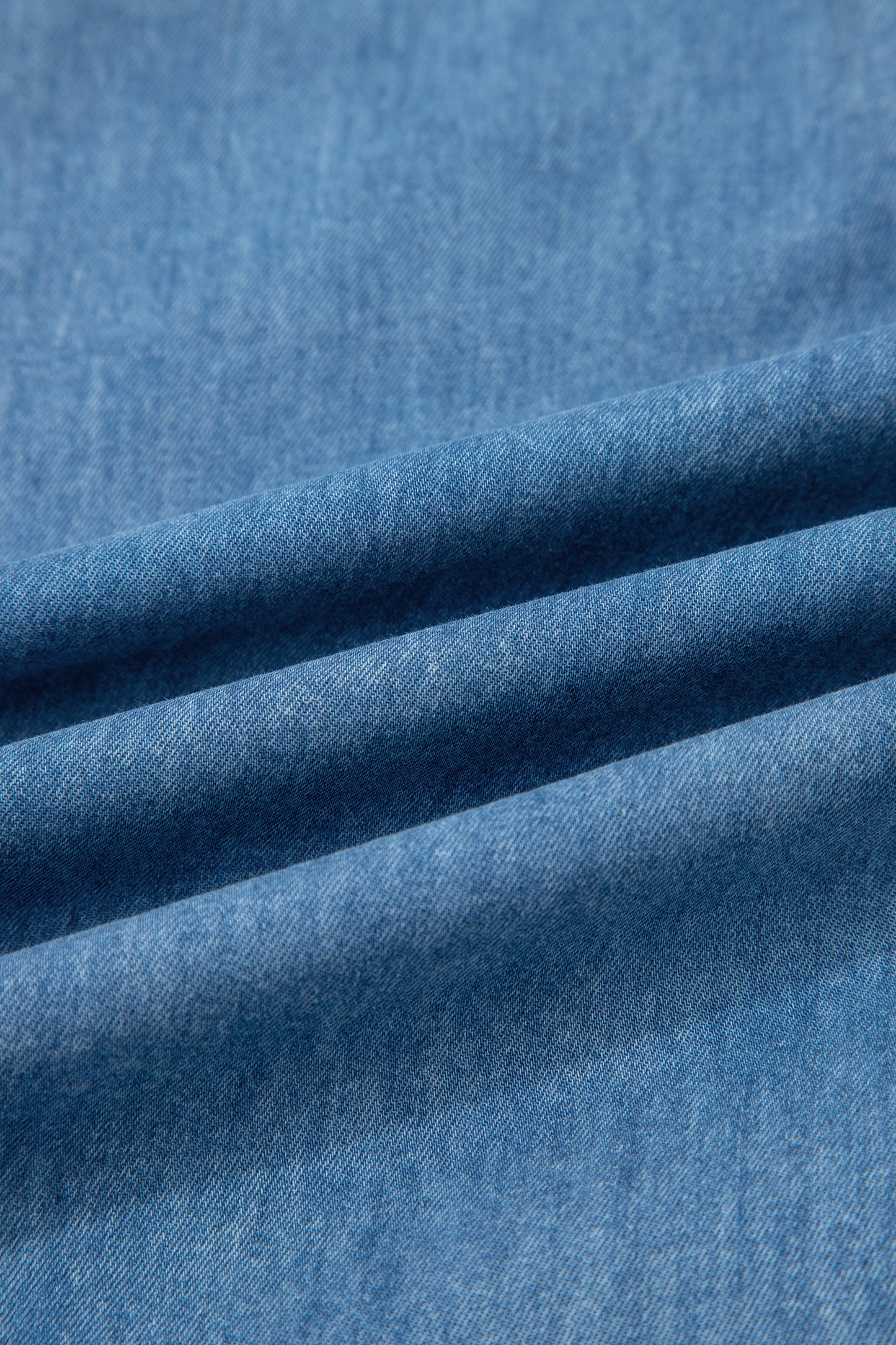 Dusk Blue Ruffled Hem Wide Leg Chambray Pants-Bottoms/Pants & Culotte-[Adult]-[Female]-2022 Online Blue Zone Planet