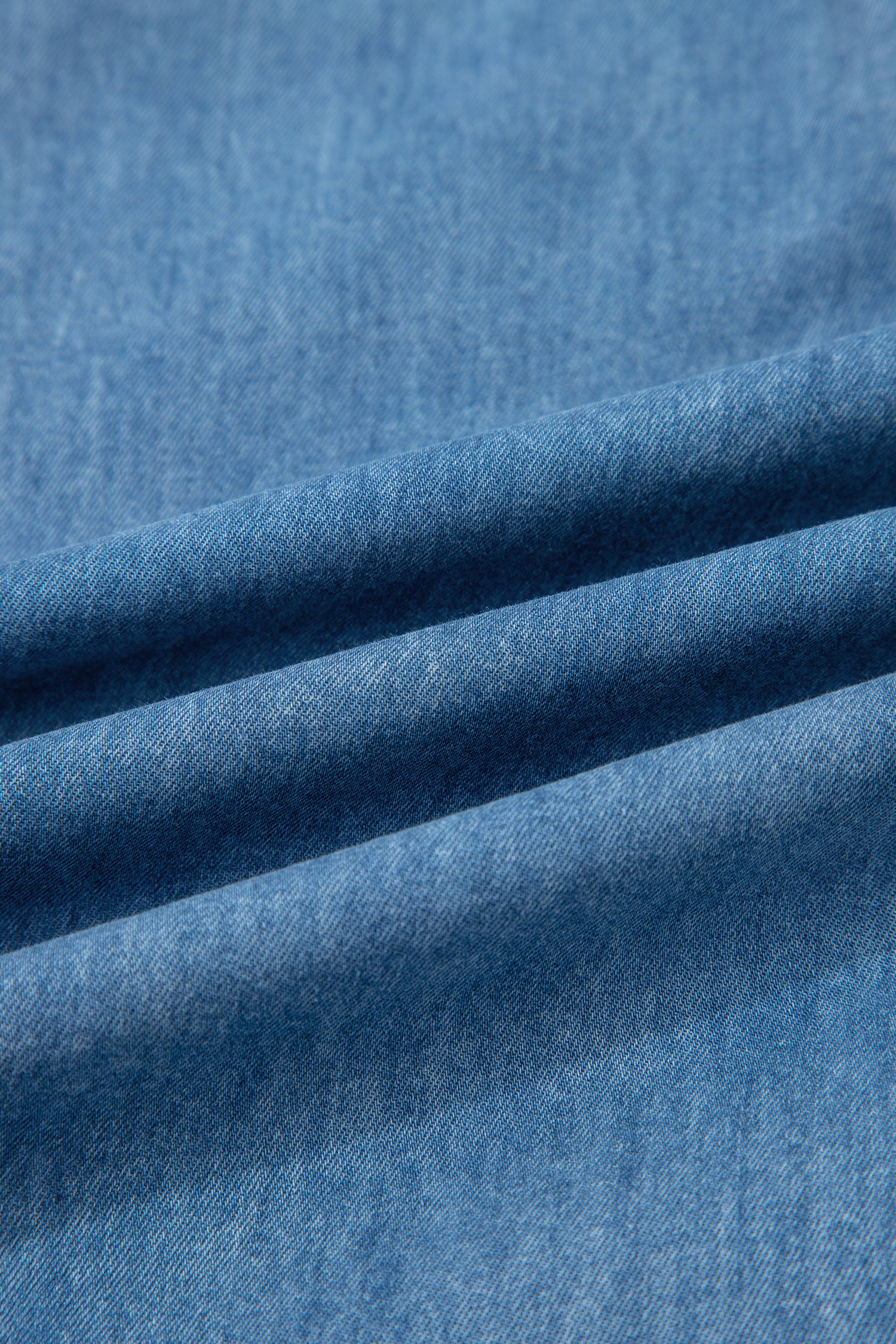 Dusk Blue Ruffled Hem Wide Leg Chambray Pants-Bottoms/Pants & Culotte-[Adult]-[Female]-2022 Online Blue Zone Planet