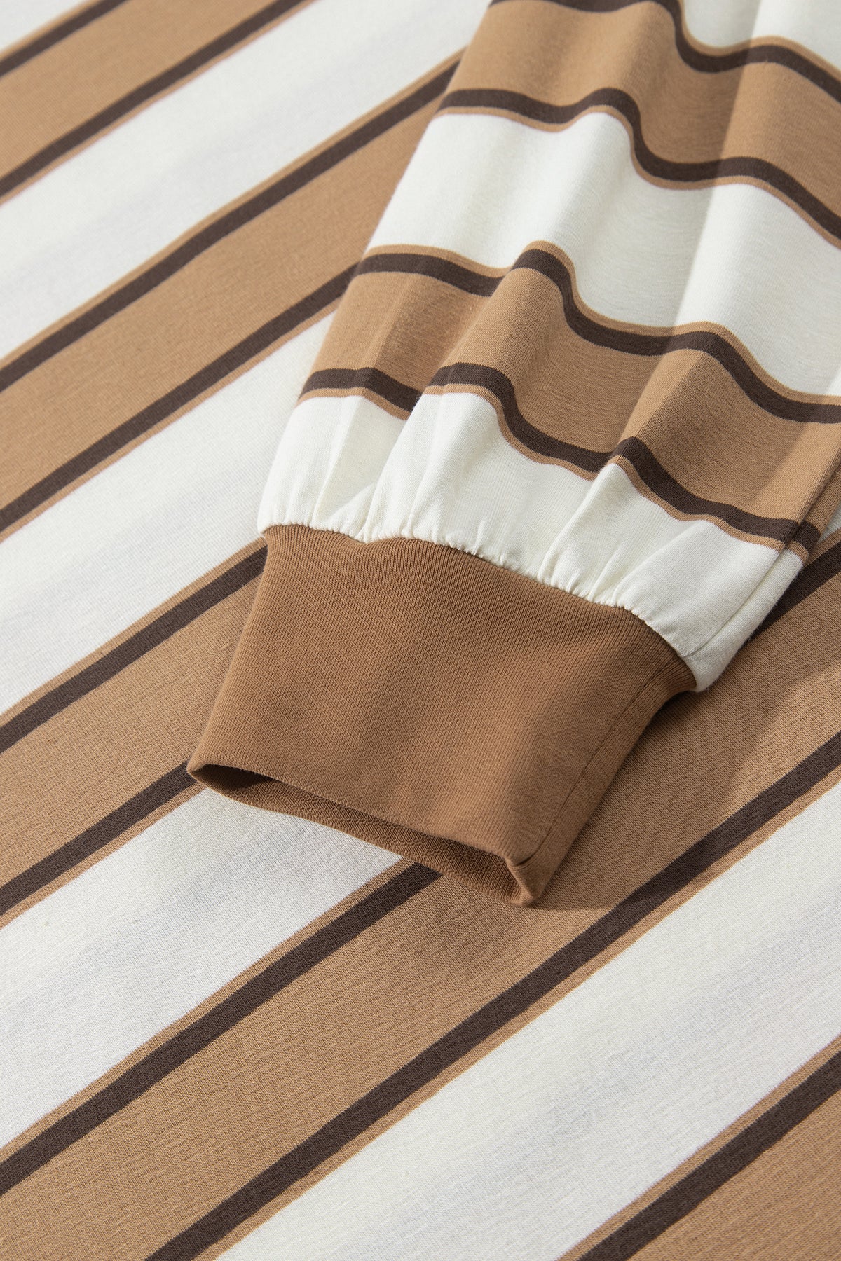 Khaki Stripe Contrast Trim Patchwork Casual Two-Piece Pants Set-Two Piece Sets/Pant Sets-[Adult]-[Female]-2022 Online Blue Zone Planet