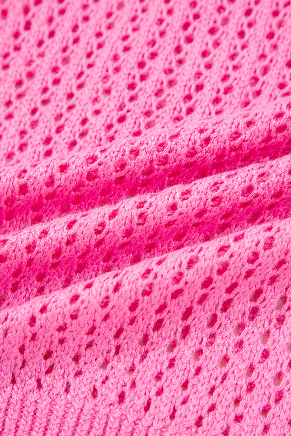 Sachet Pink Sweet Bow Decor Hollow Out Knitted Drop Shoulder Sweater-TOPS / DRESSES-[Adult]-[Female]-2022 Online Blue Zone Planet