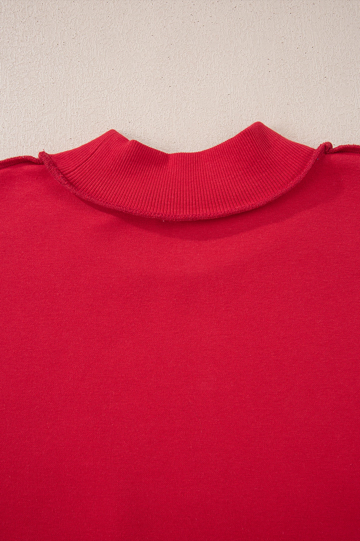 Racing Red Oversize Drop Shoulder Reversible Mock Neck Sweatshirt-Tops/Sweatshirts & Hoodies-[Adult]-[Female]-2022 Online Blue Zone Planet