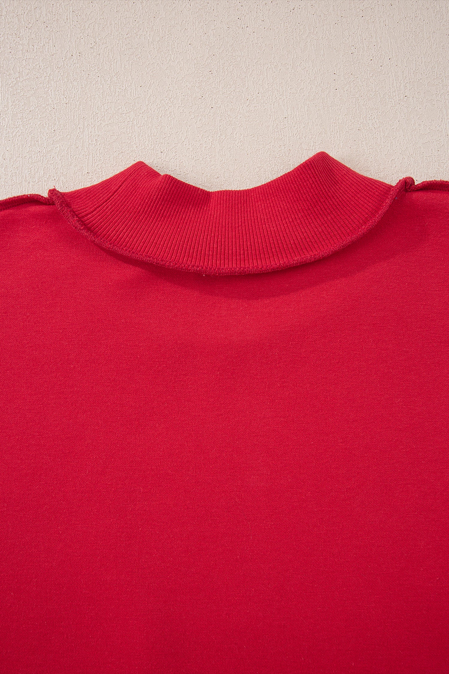 Racing Red Oversize Drop Shoulder Reversible Mock Neck Sweatshirt-Tops/Sweatshirts & Hoodies-[Adult]-[Female]-2022 Online Blue Zone Planet