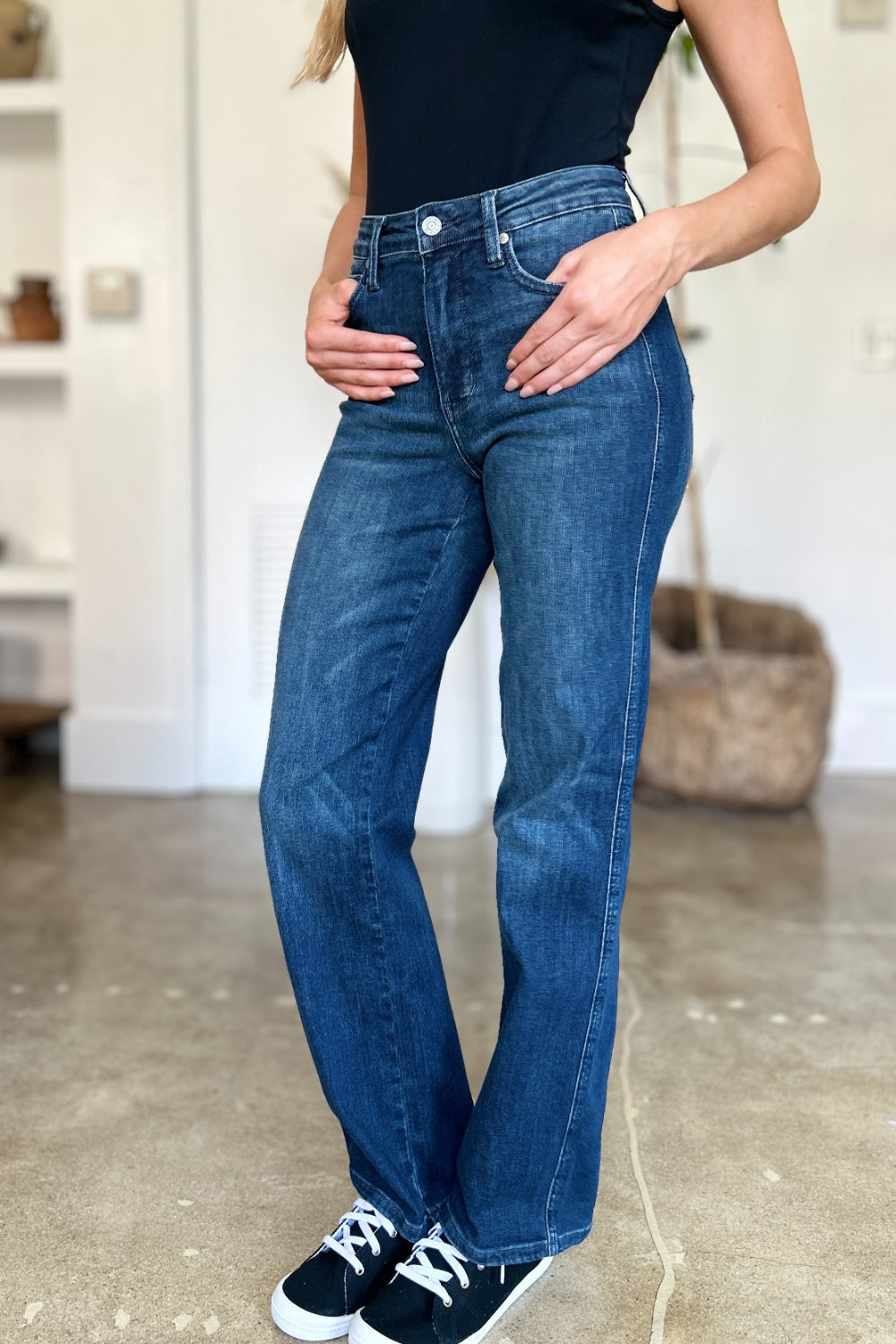 Blue Zone Planet | Judy Blue Full Size Tummy Control Straight Jeans-TOPS / DRESSES-[Adult]-[Female]-2022 Online Blue Zone Planet