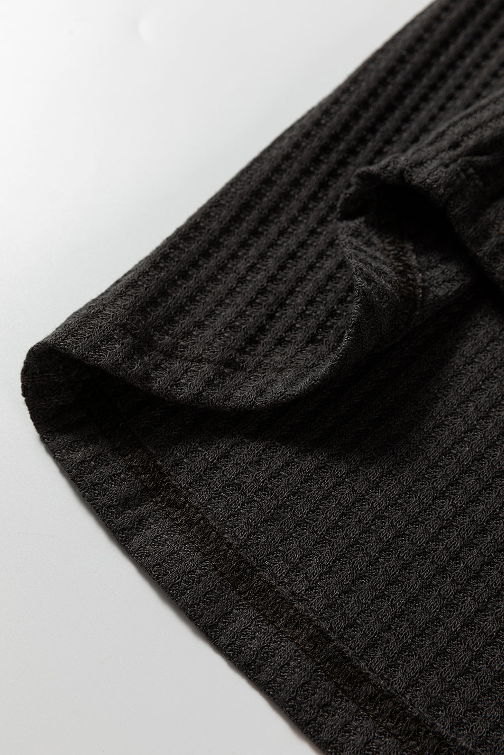 Carbon Grey Waffle Knit Patchwork Half Zipped Casual Sweatshirt-Tops/Sweatshirts & Hoodies-[Adult]-[Female]-2022 Online Blue Zone Planet